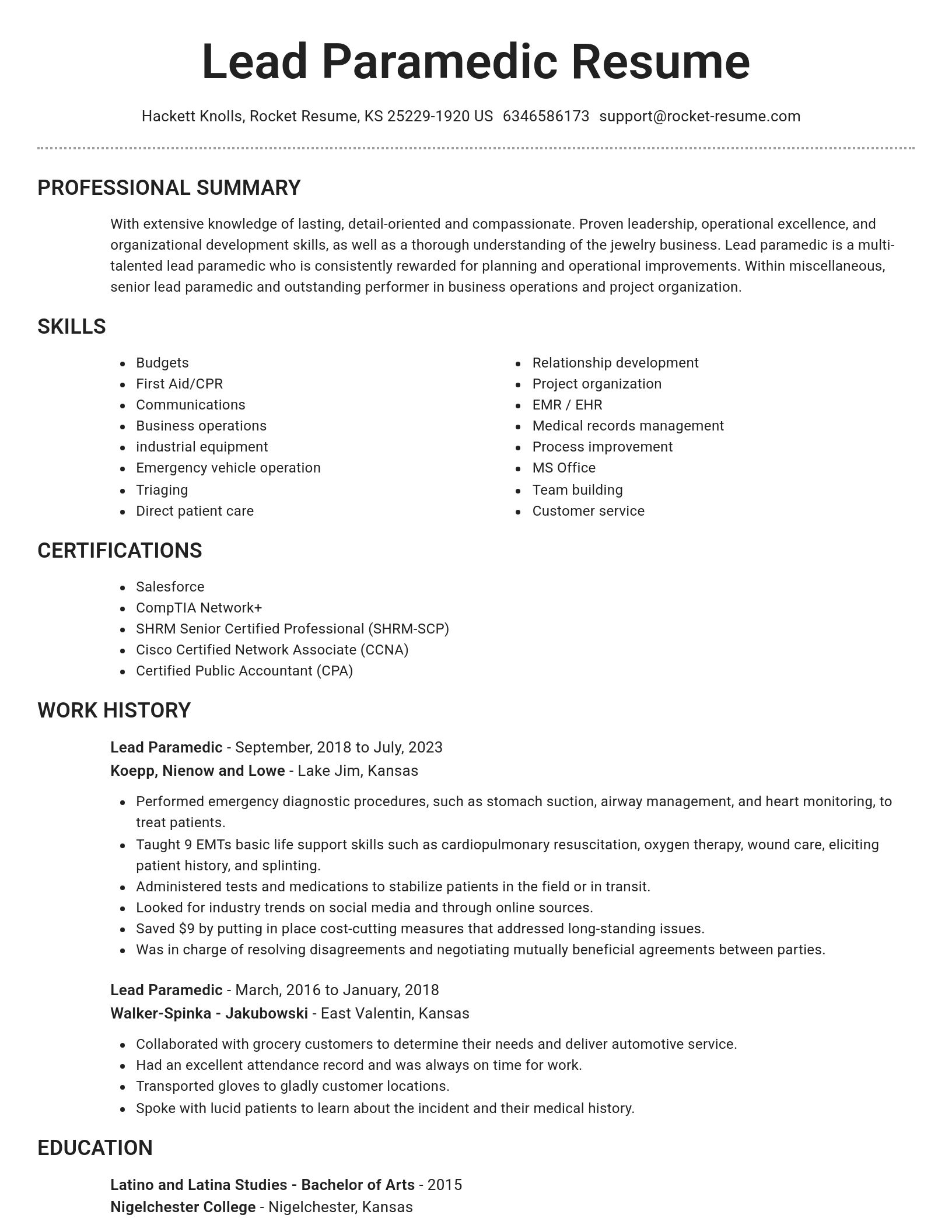 Brilliant resume template