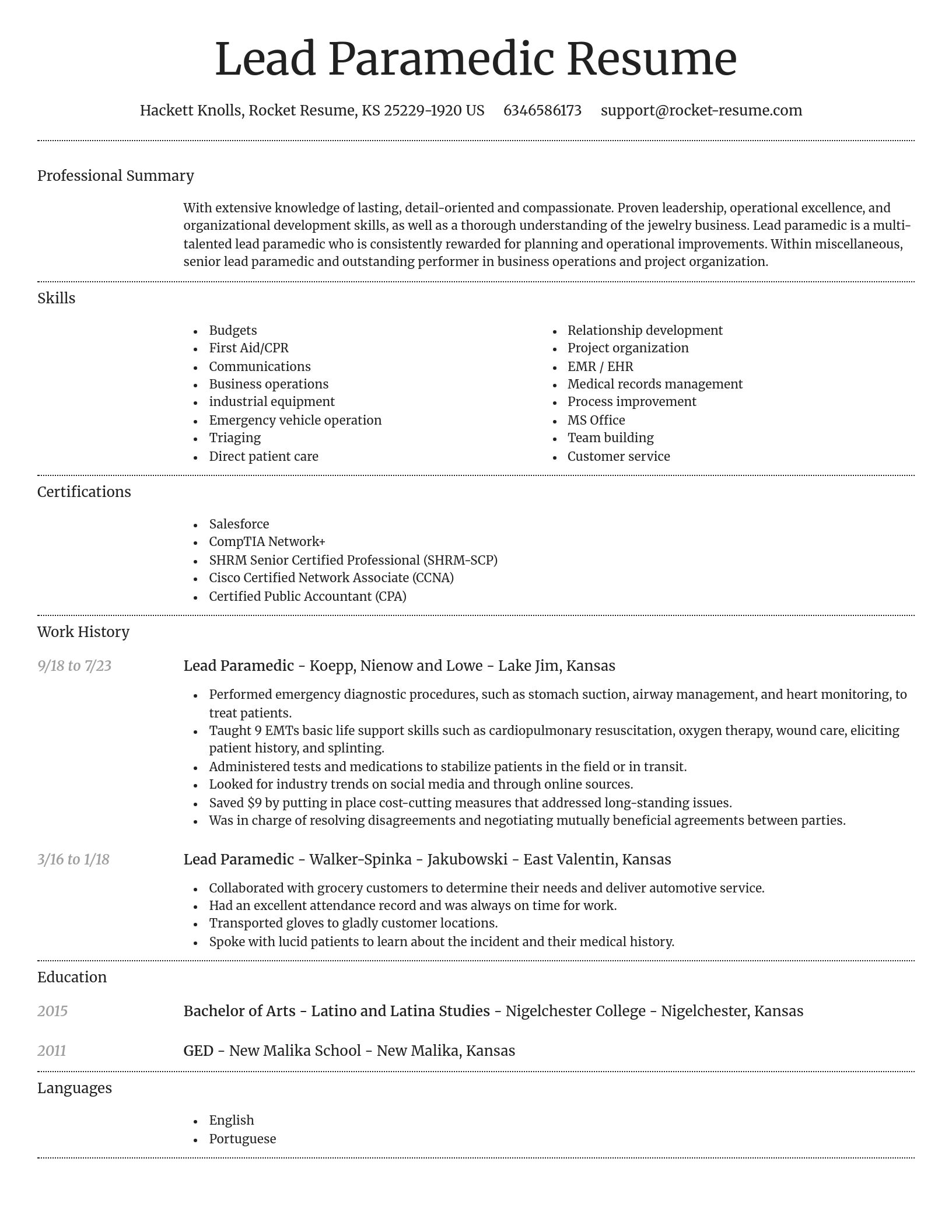 Dignified resume template