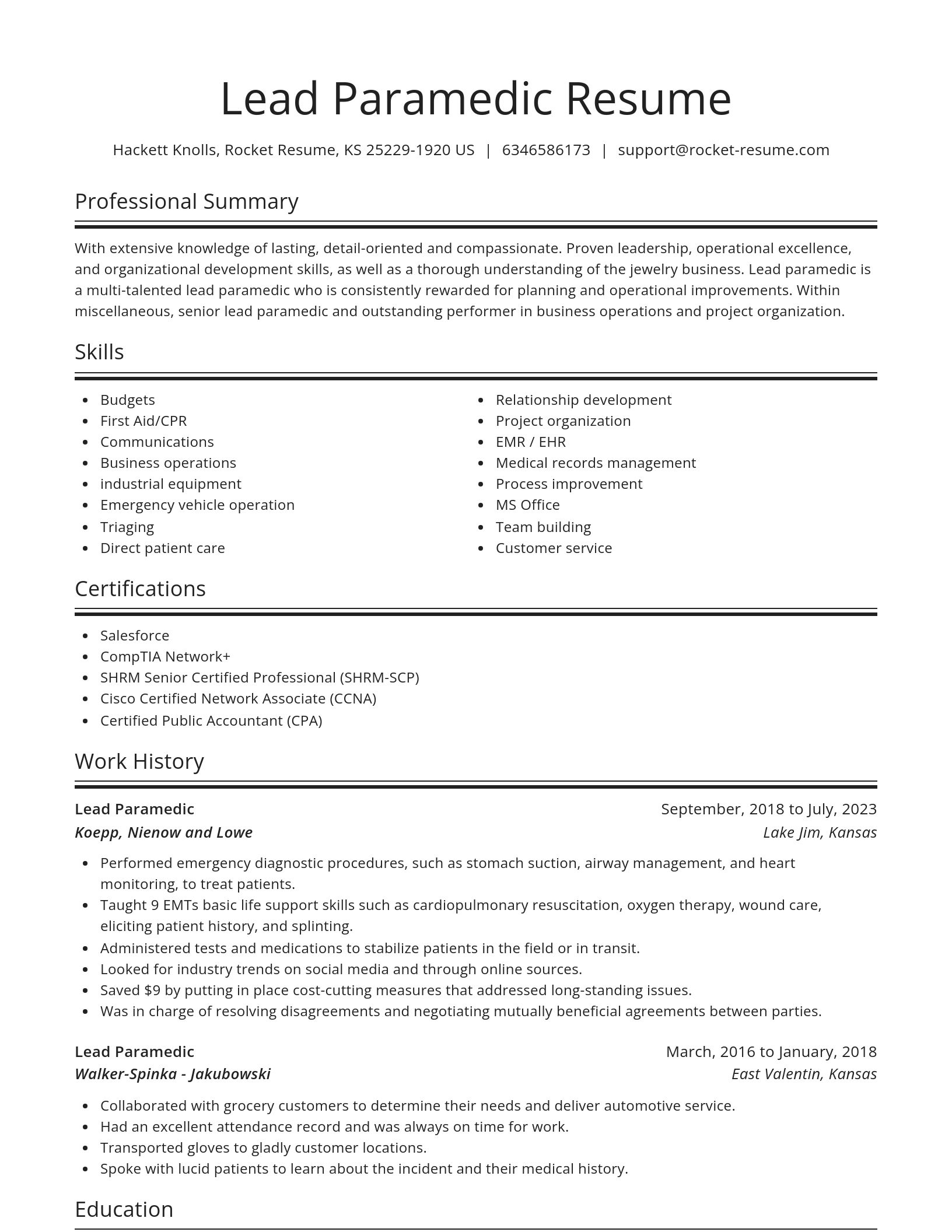 Spotlight resume template