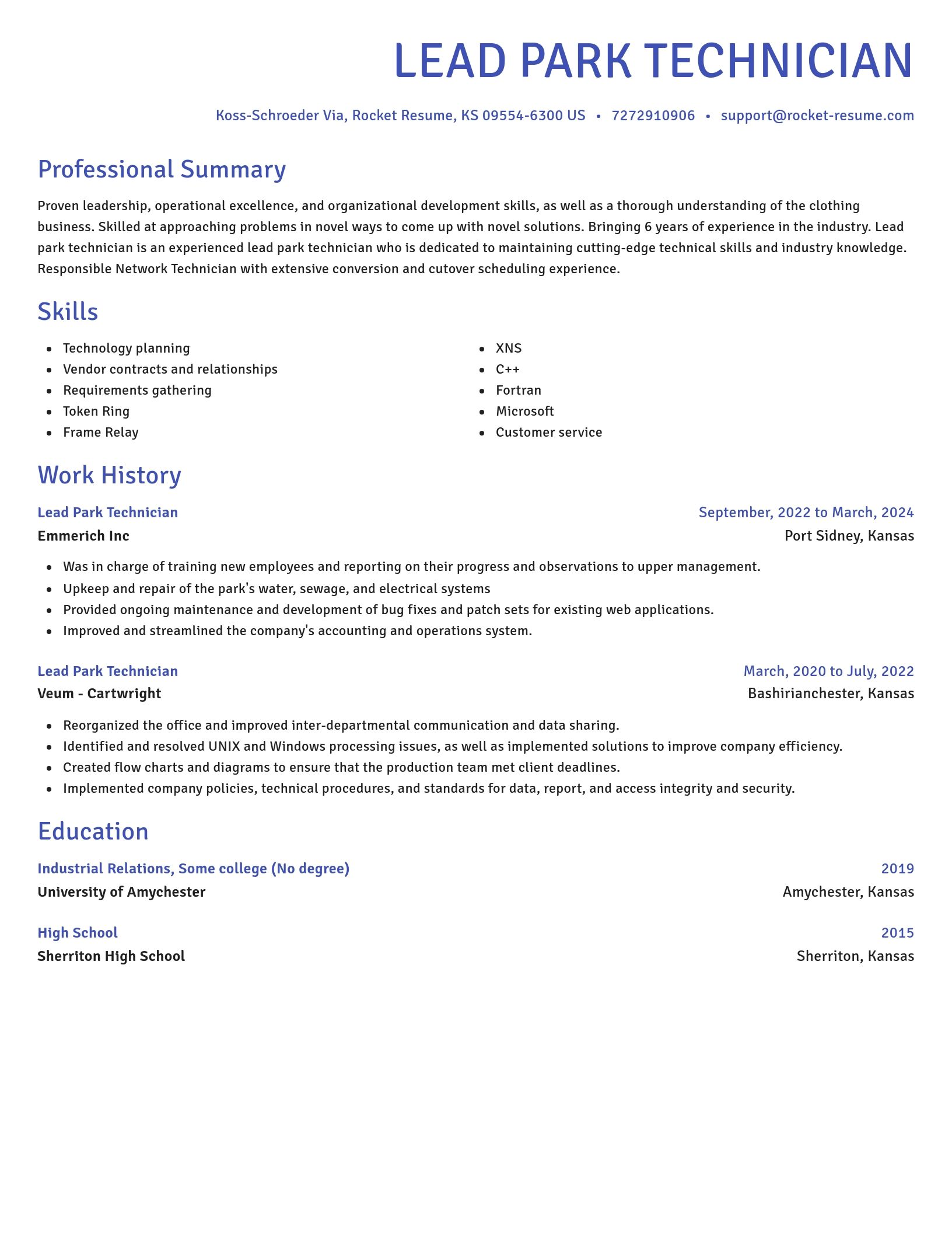 Novel resume template
