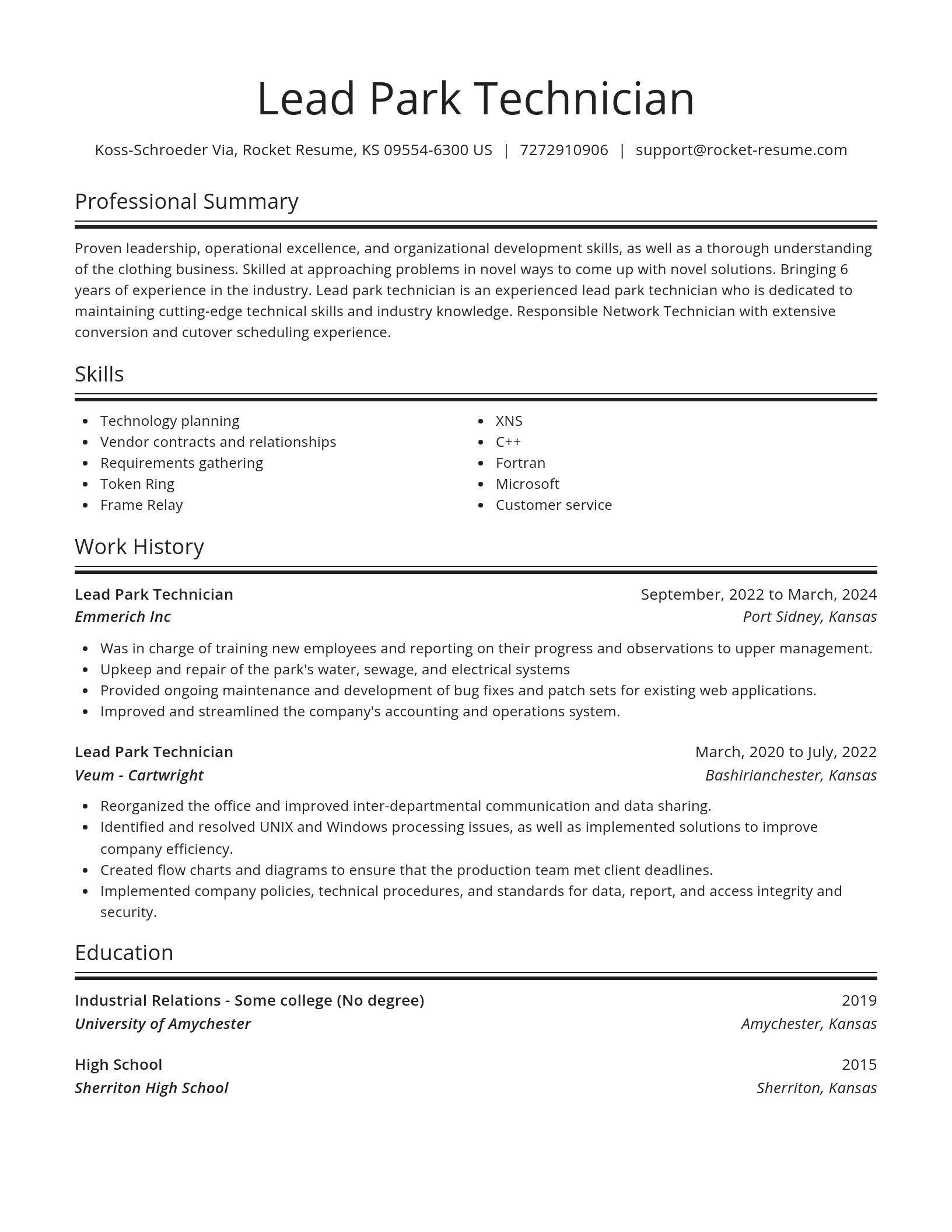 Spotlight resume template