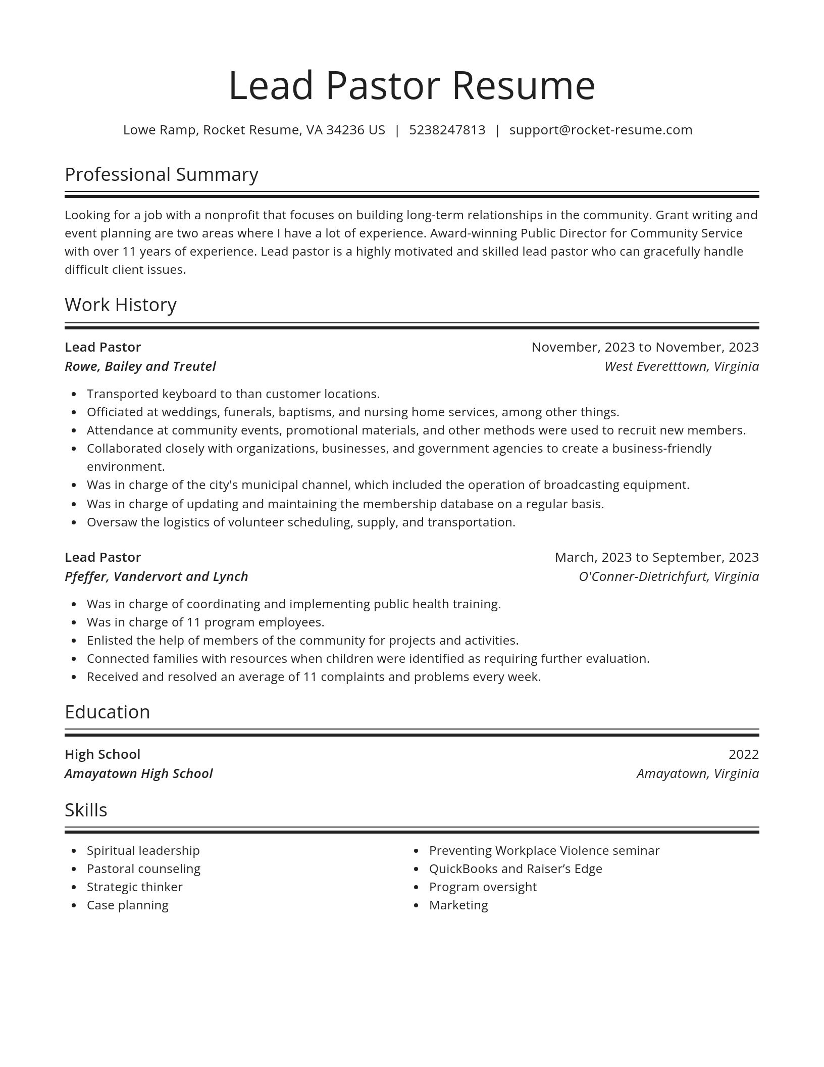 Spotlight resume template