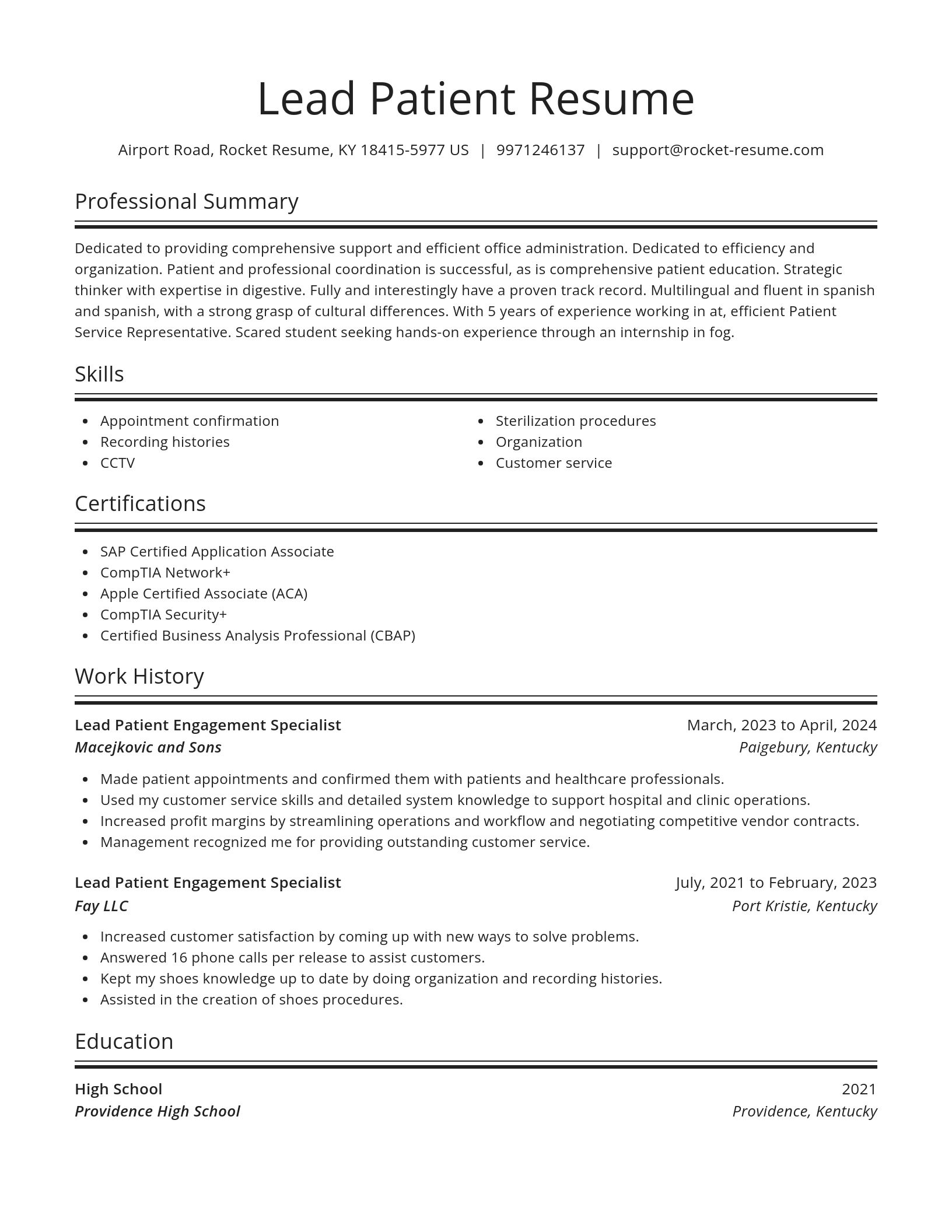 Spotlight resume template