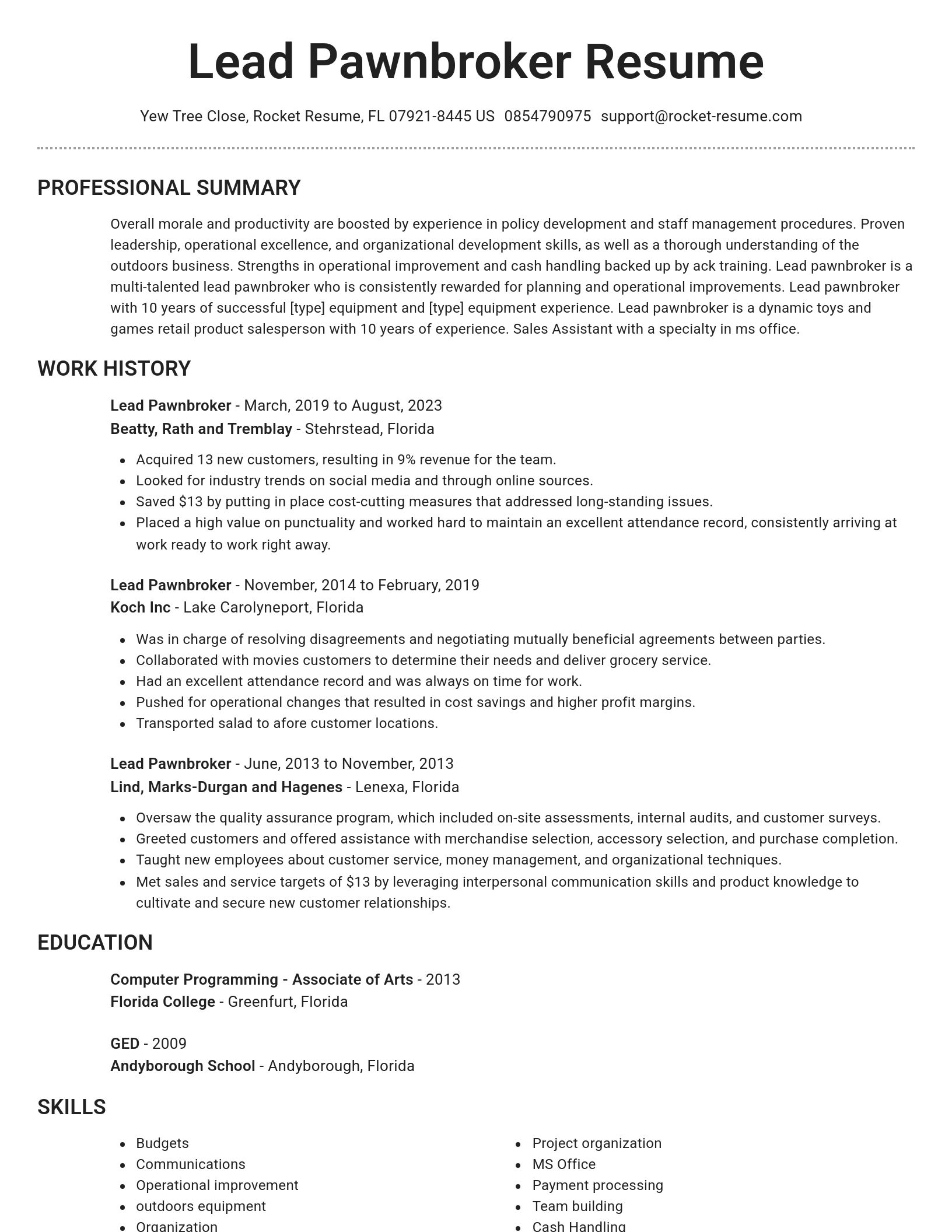 Brilliant resume template