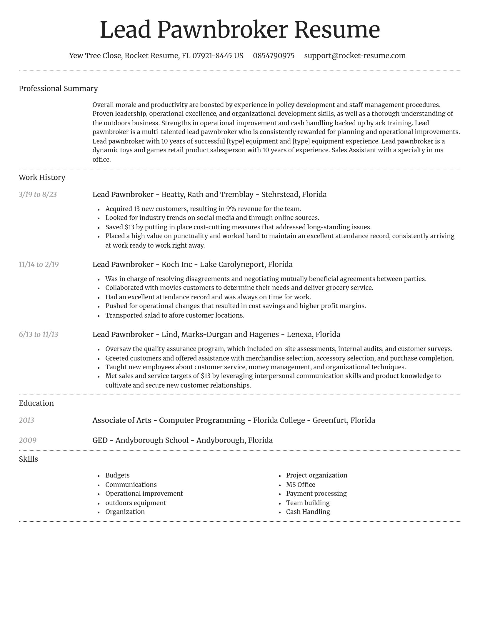 Dignified resume template