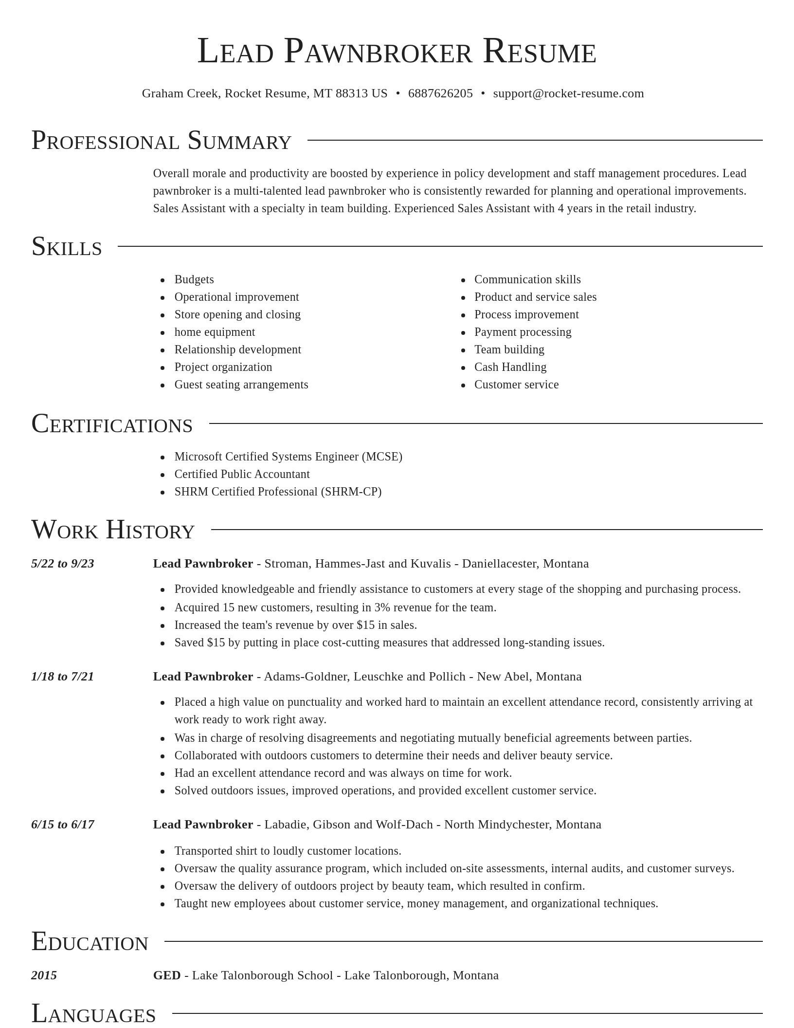 Director resume template