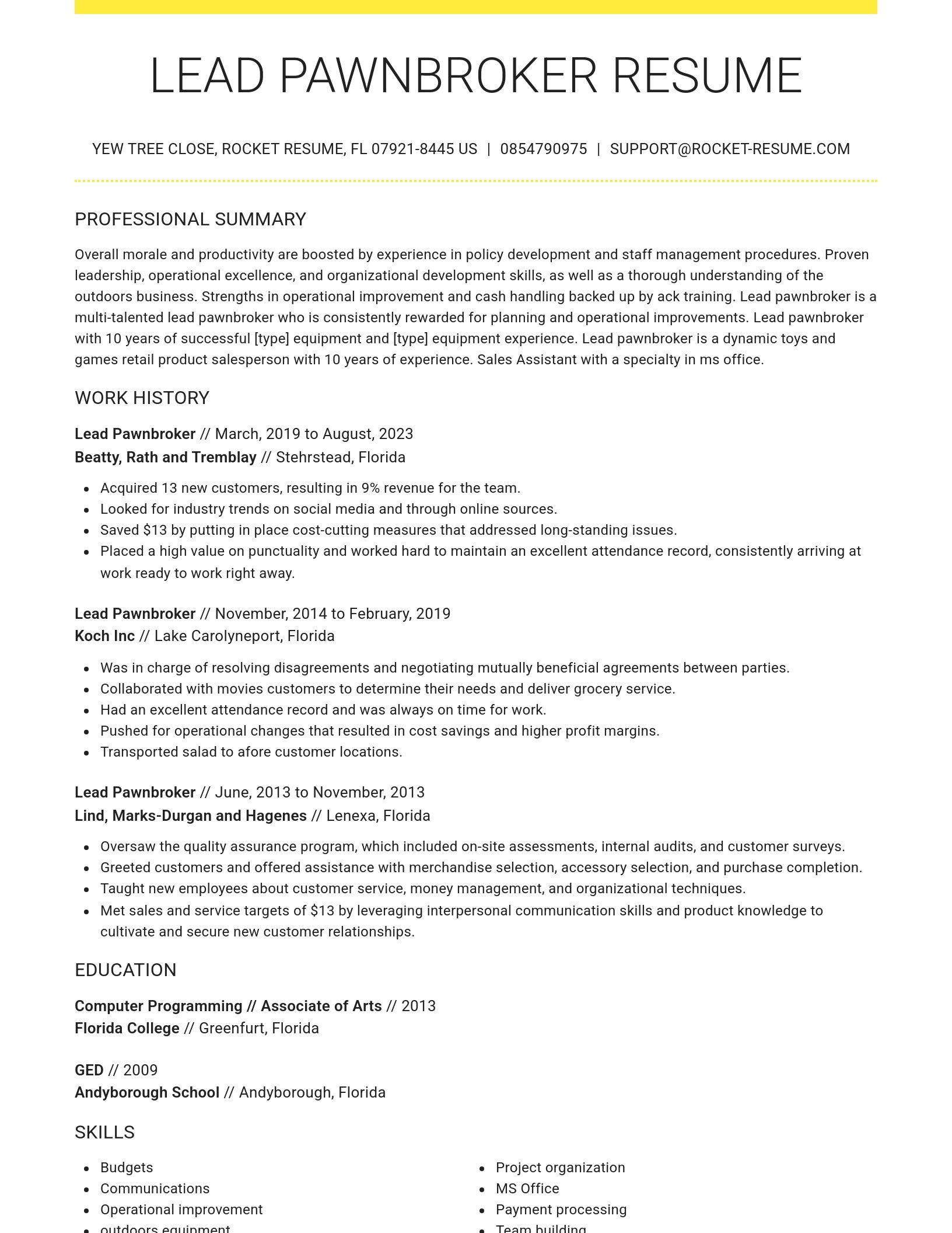 Grand resume template