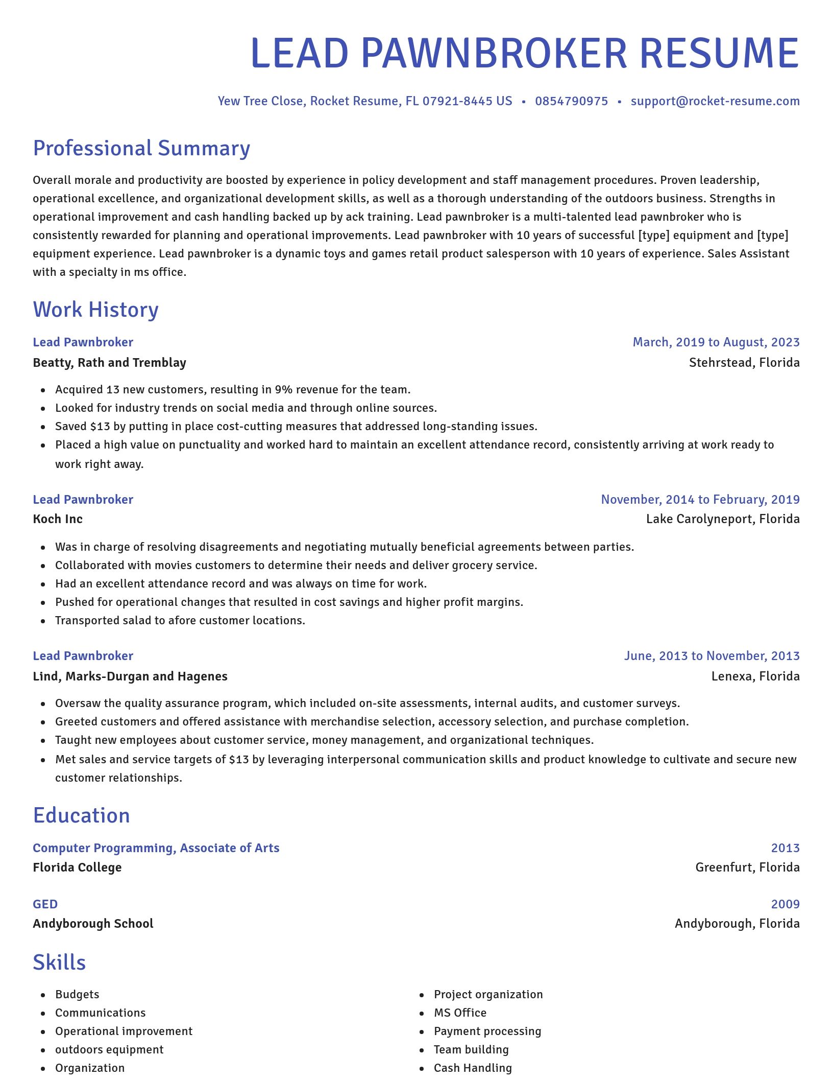 Novel resume template