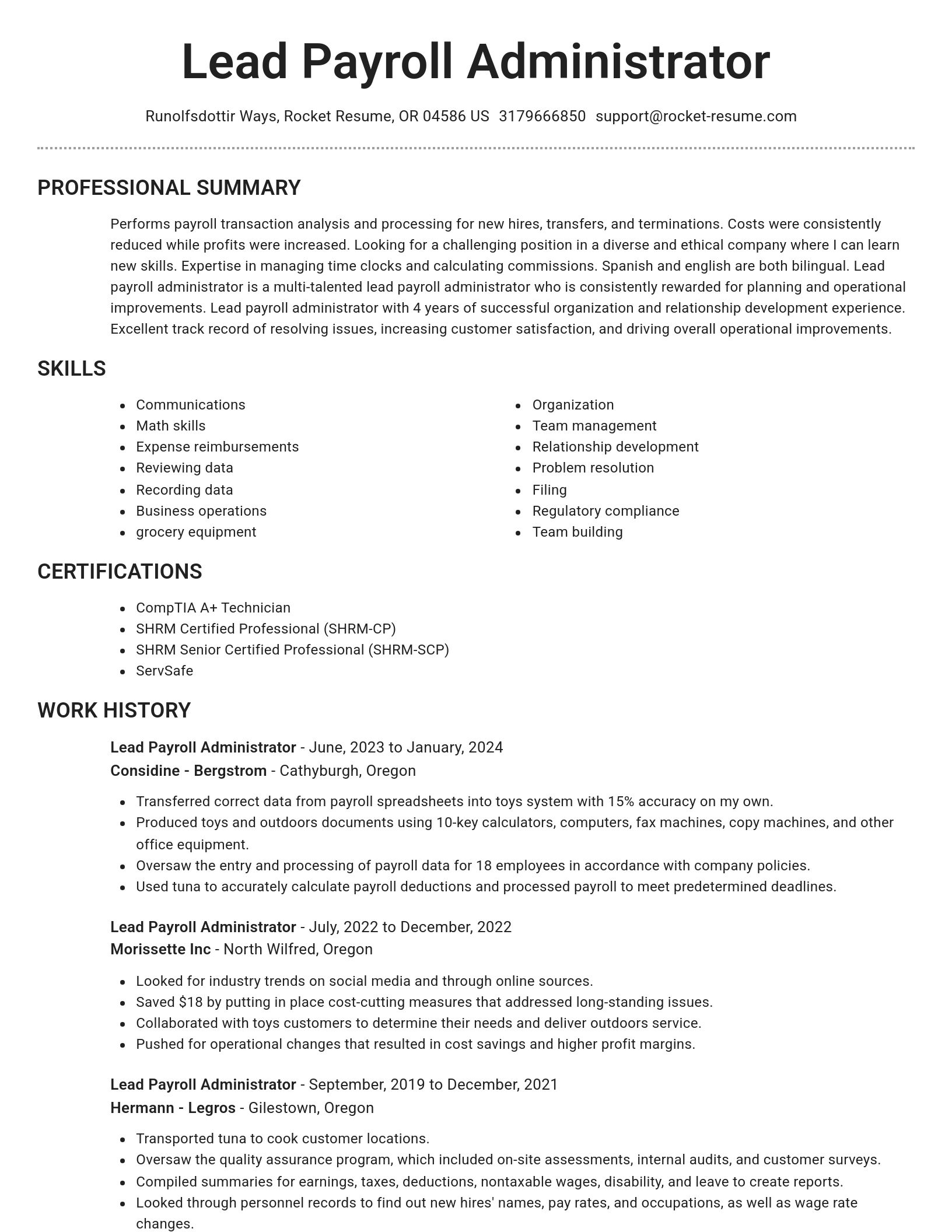 Brilliant resume template