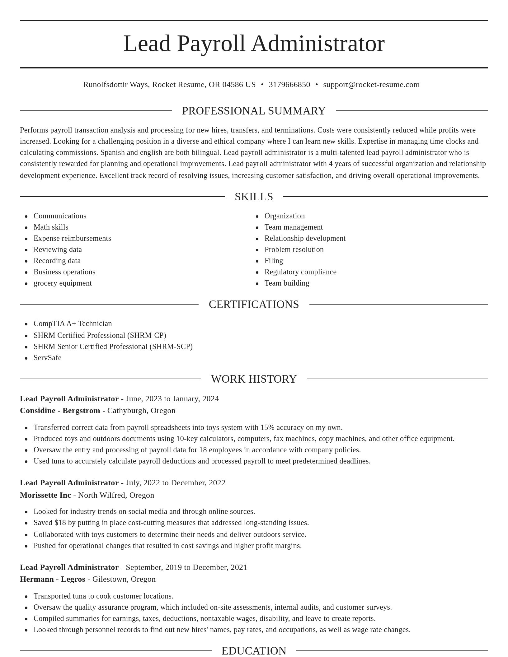 Elegant resume template