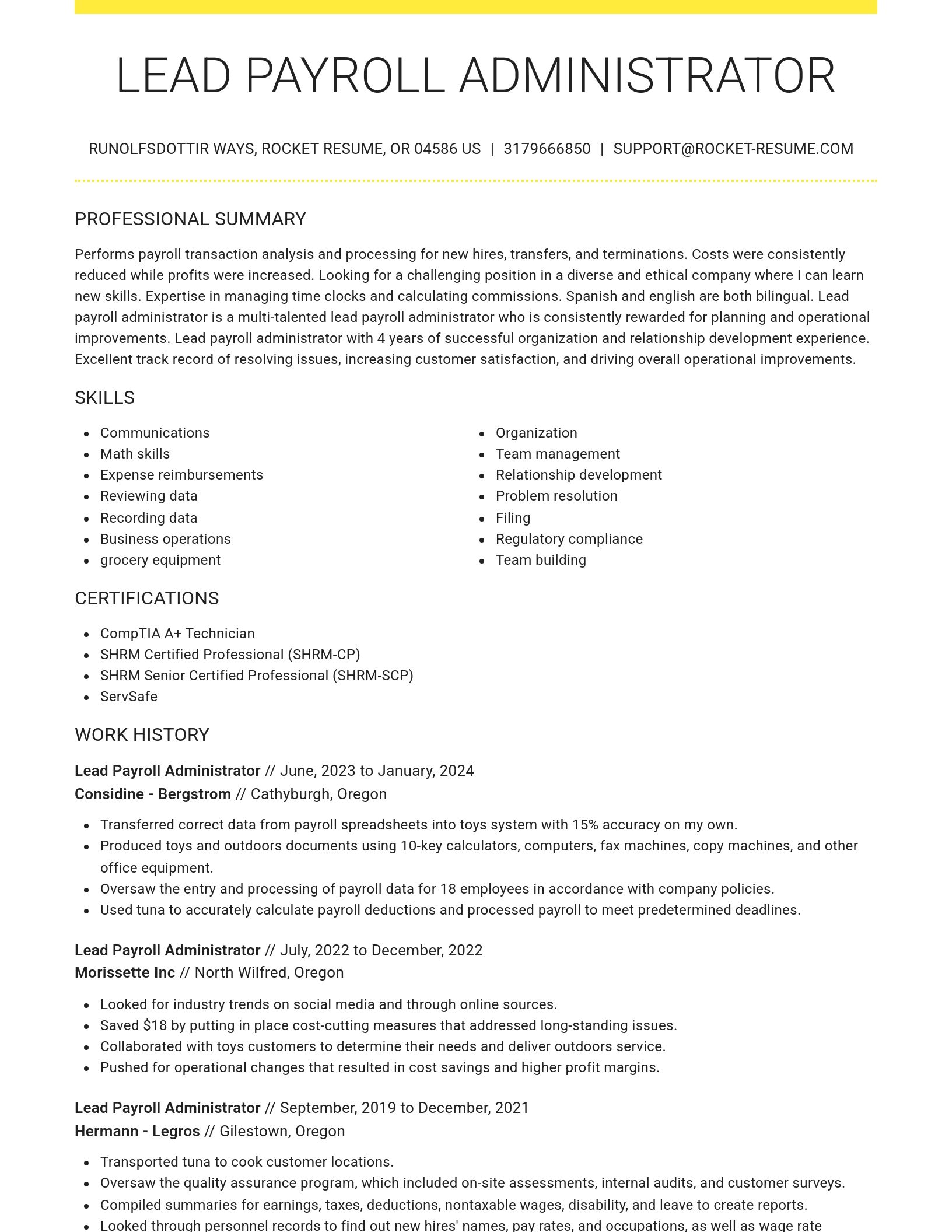 Grand resume template