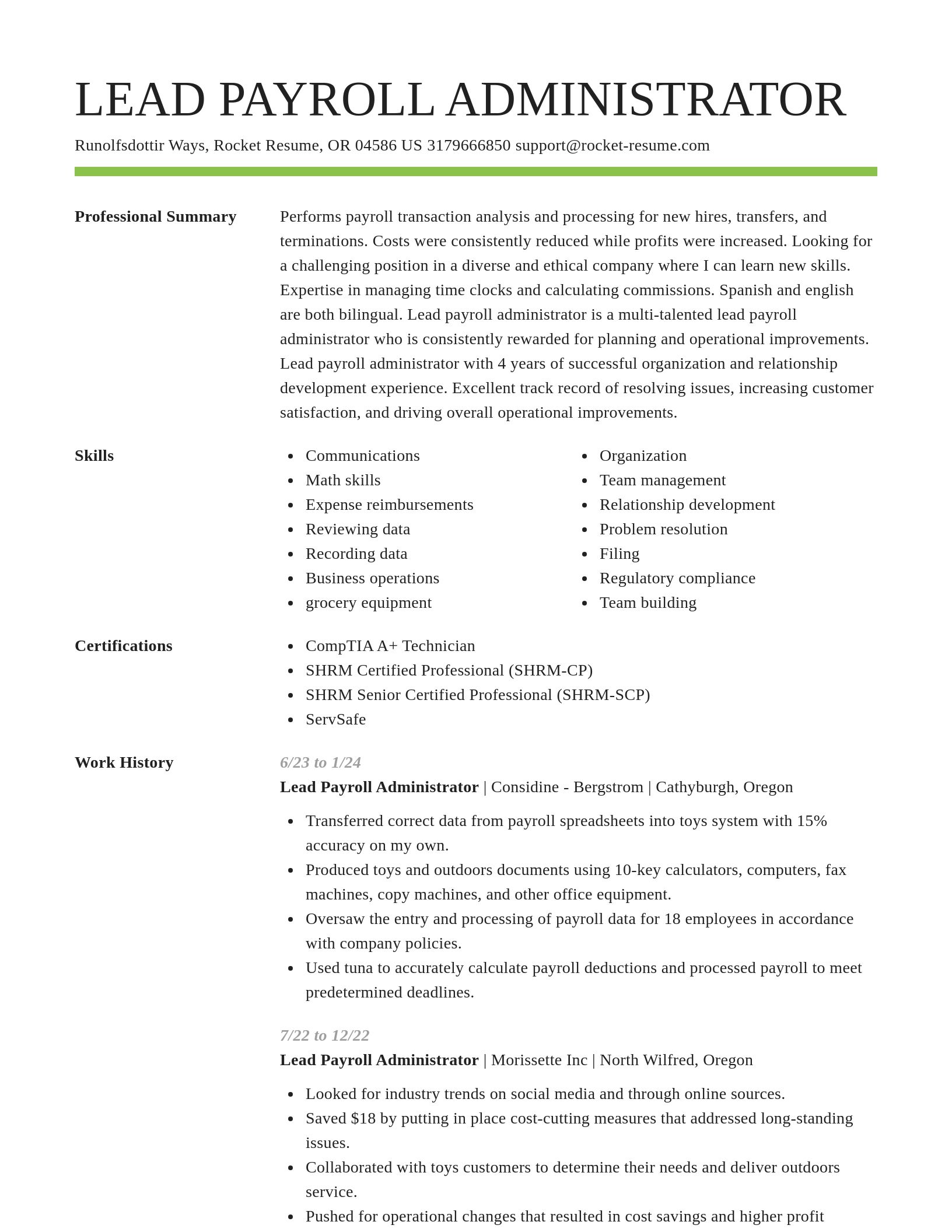 Smart resume template