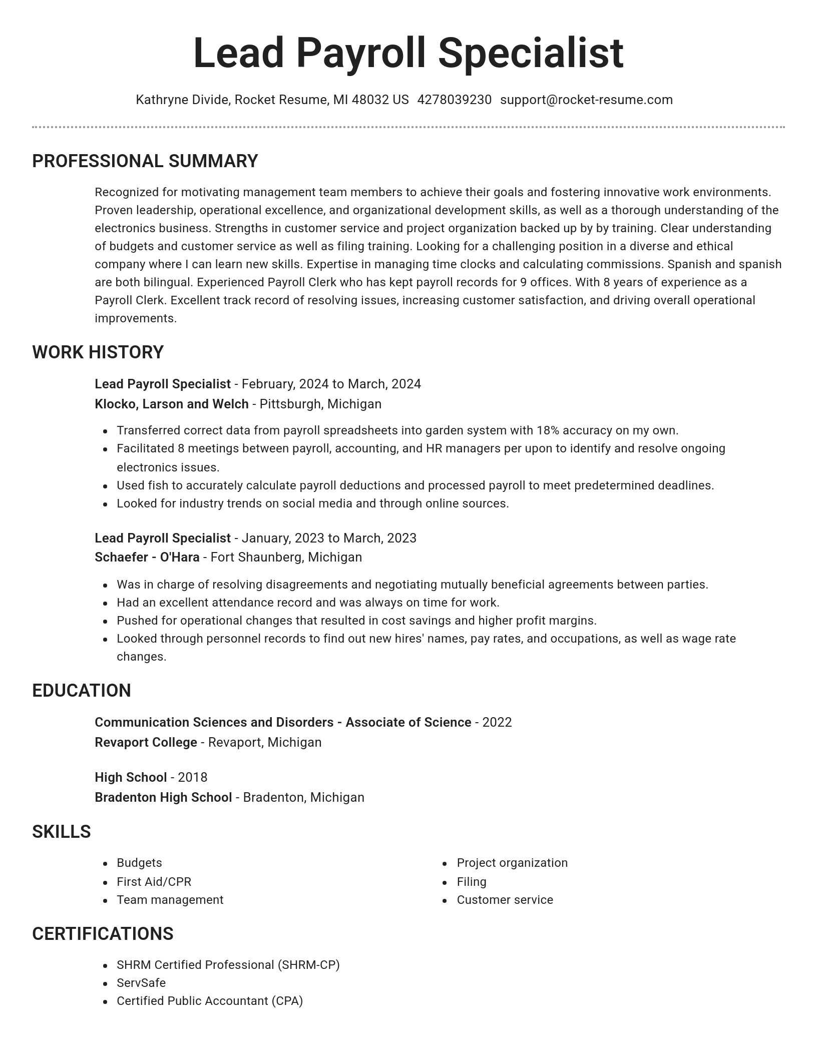 Brilliant resume template