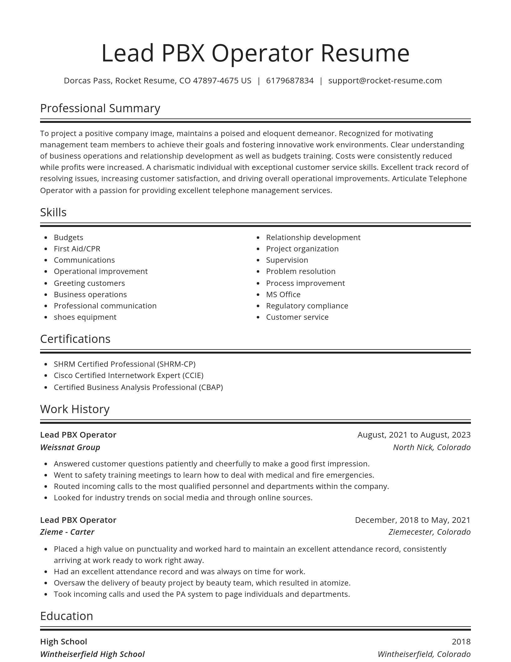 Spotlight resume template