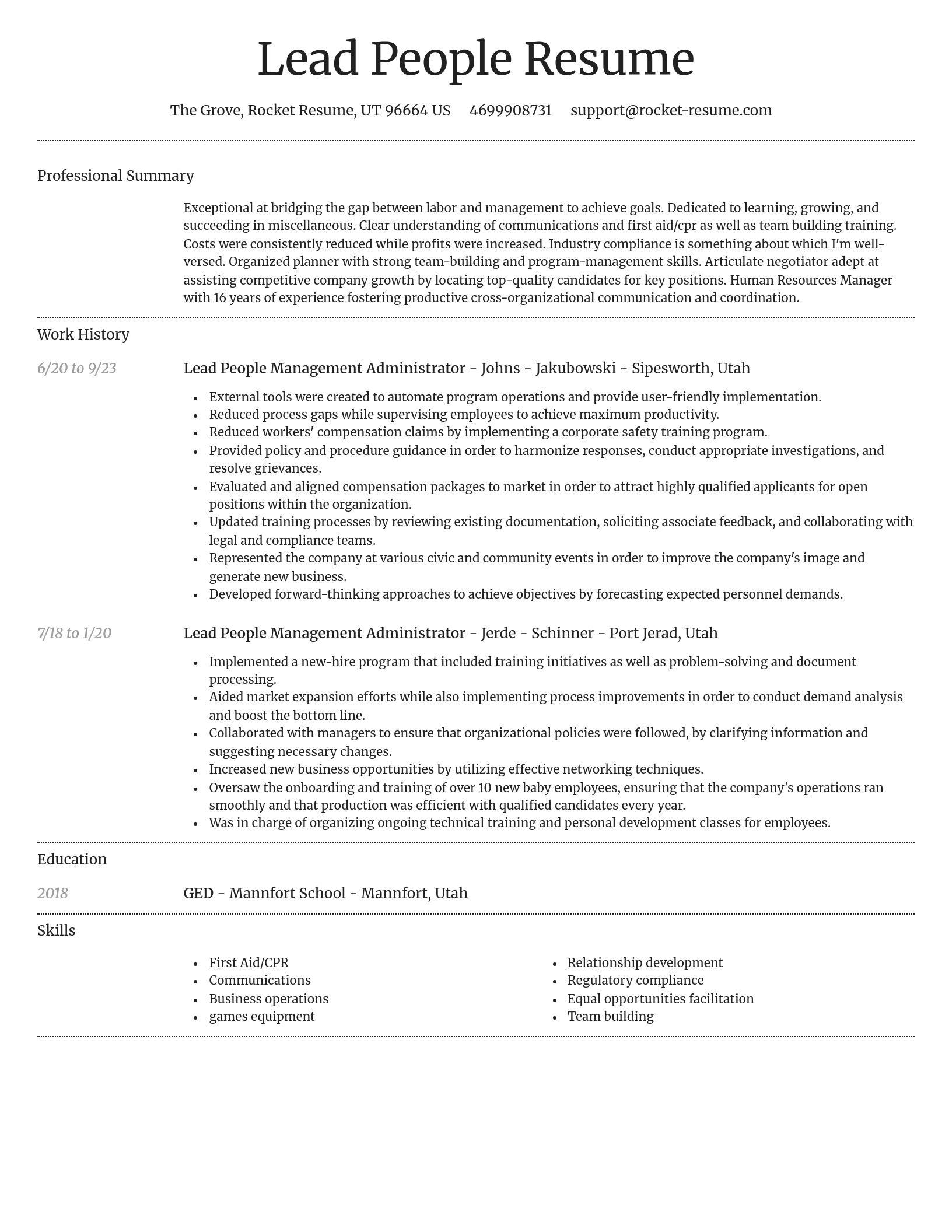Dignified resume template