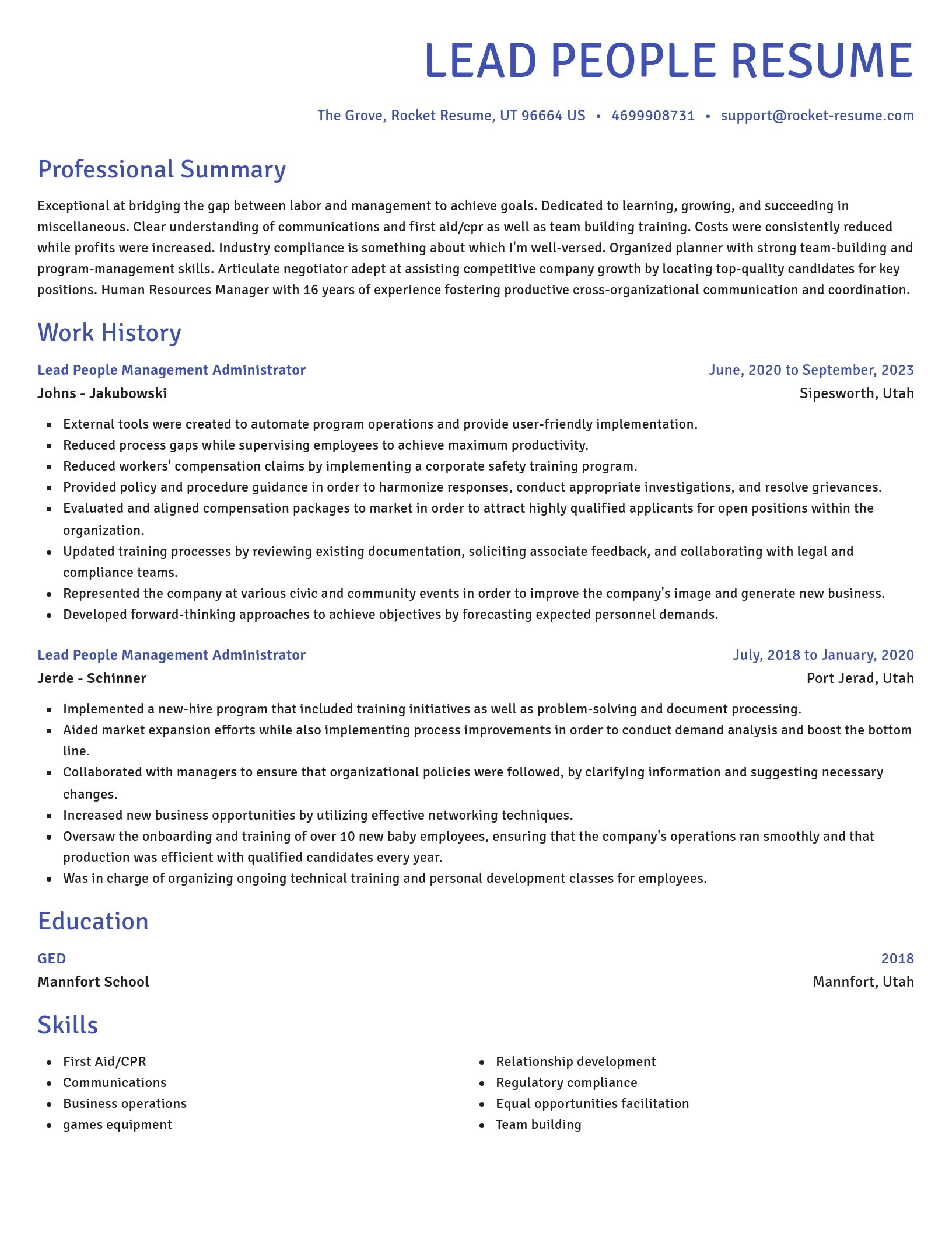 Novel resume template