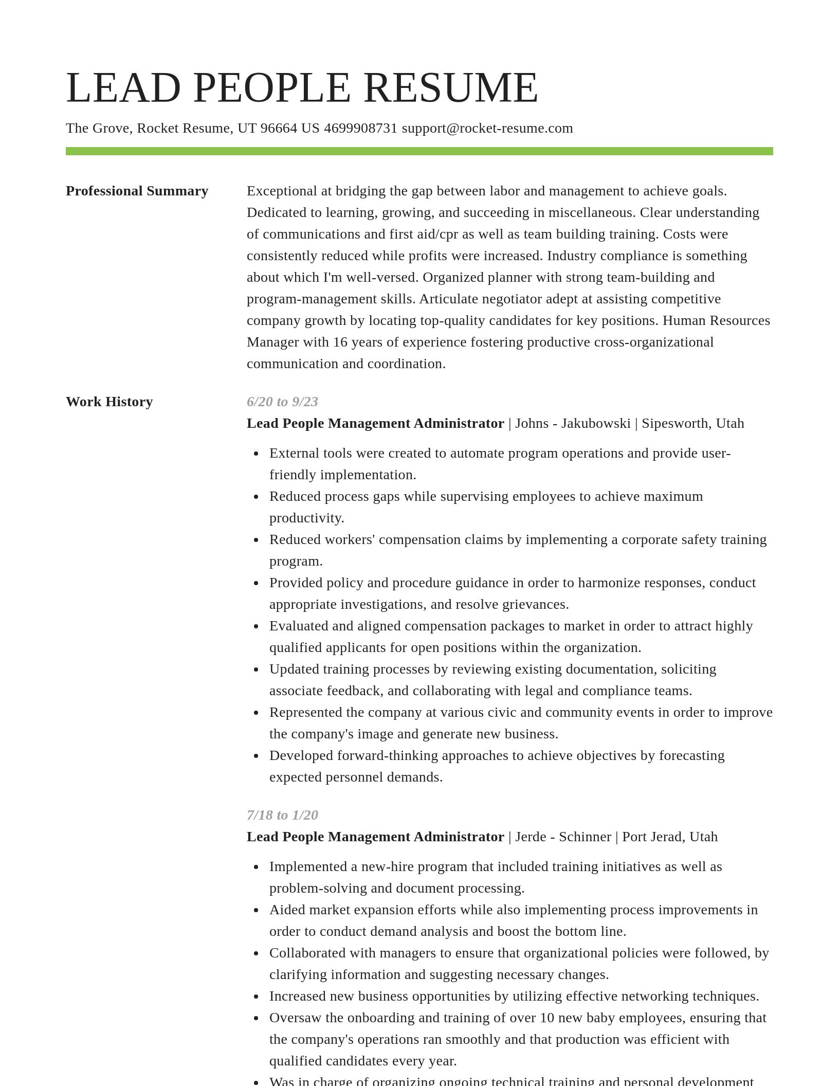 Smart resume template