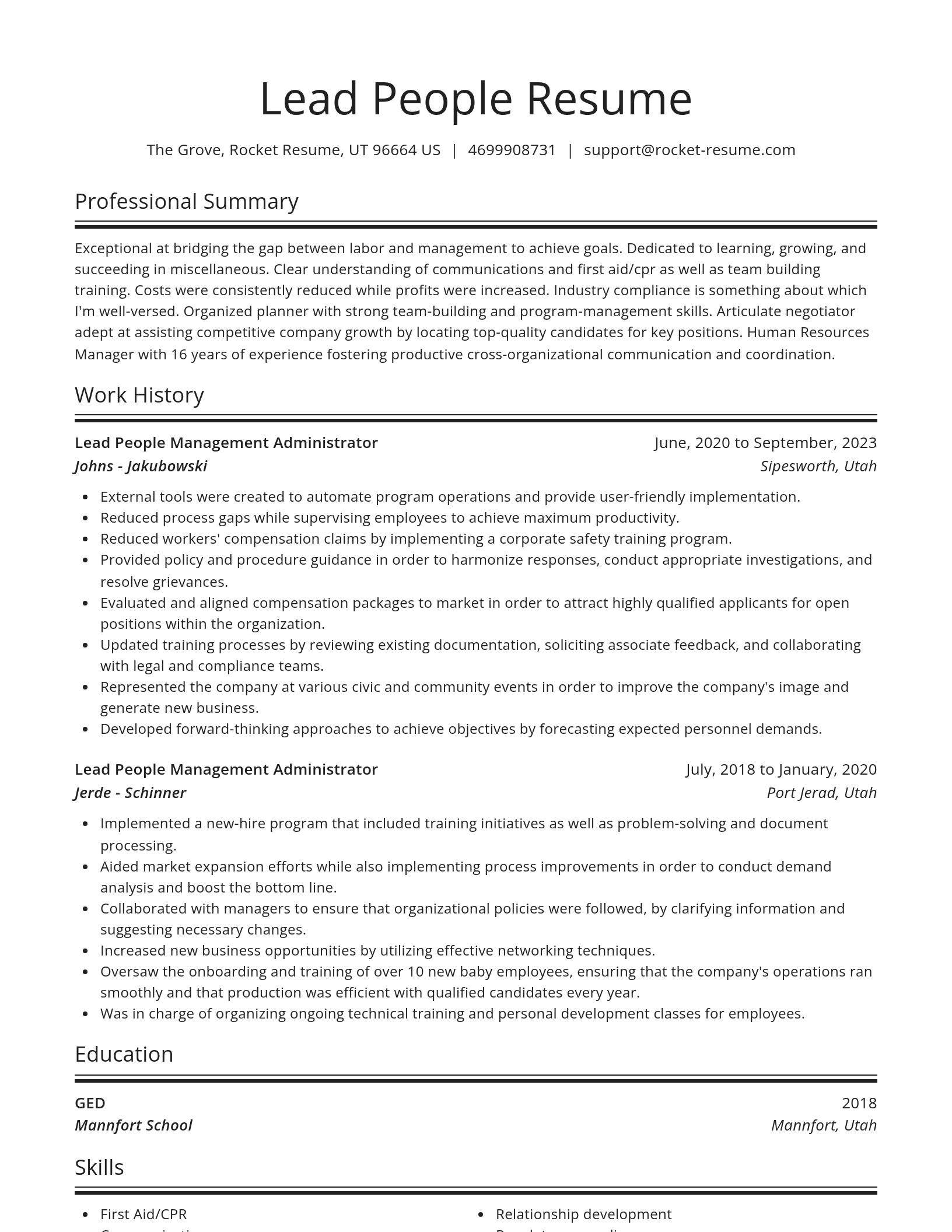 Spotlight resume template