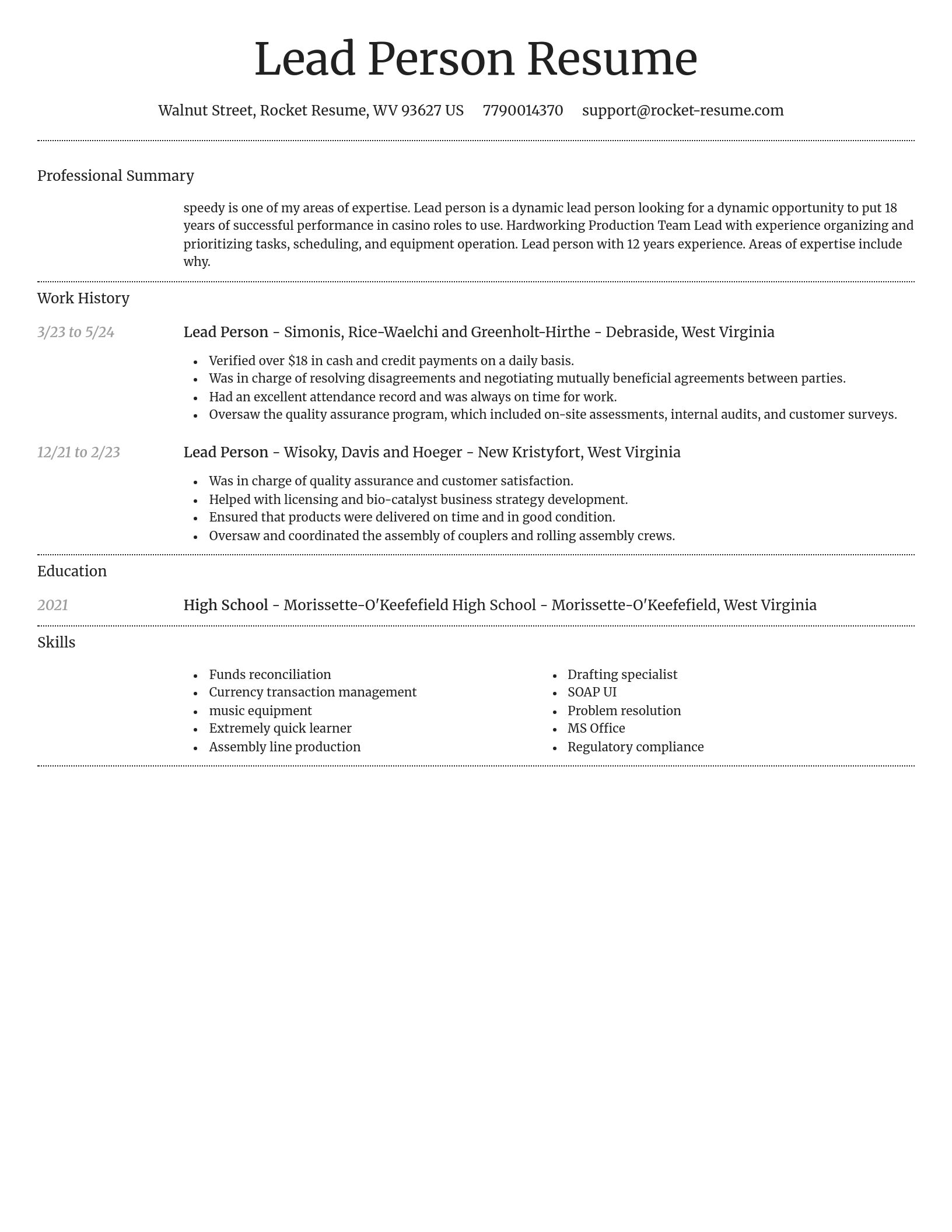 Dignified resume template
