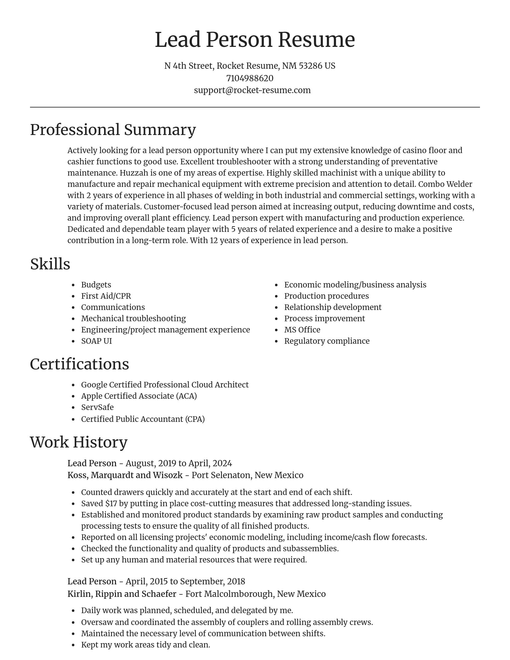 Focal Point resume template