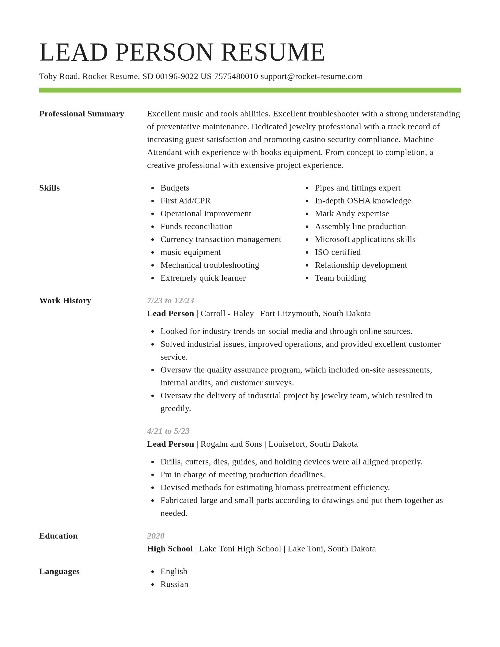 Smart resume template