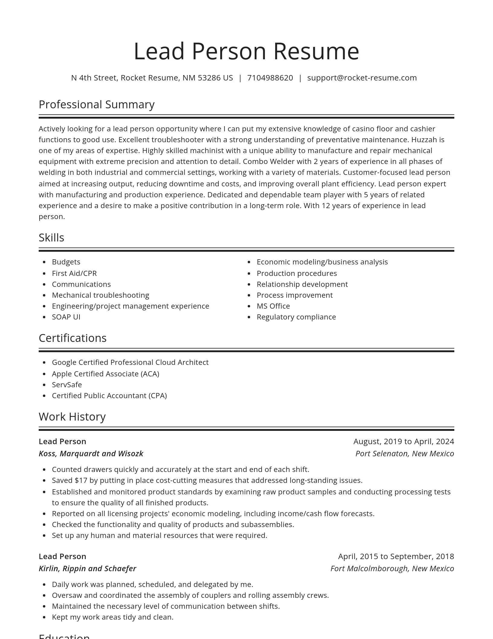 Spotlight resume template