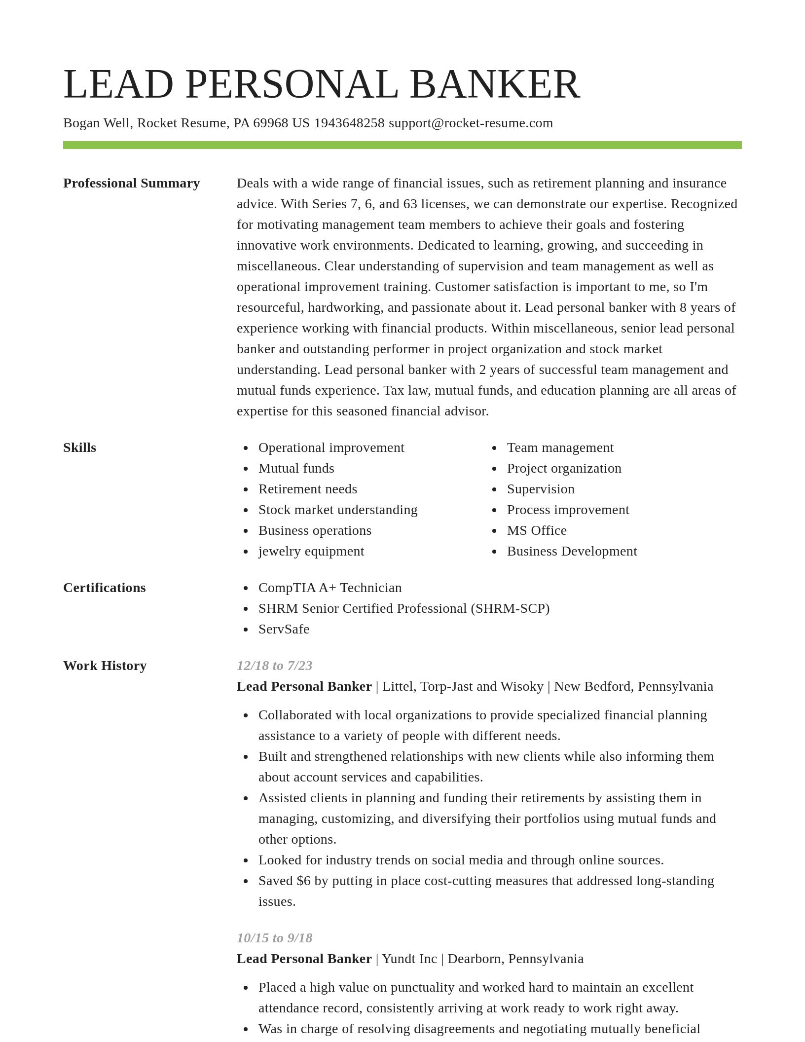 Smart resume template
