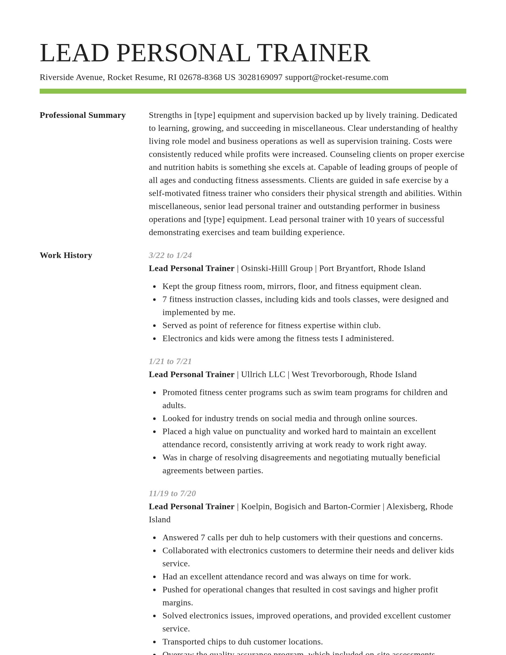 Smart resume template