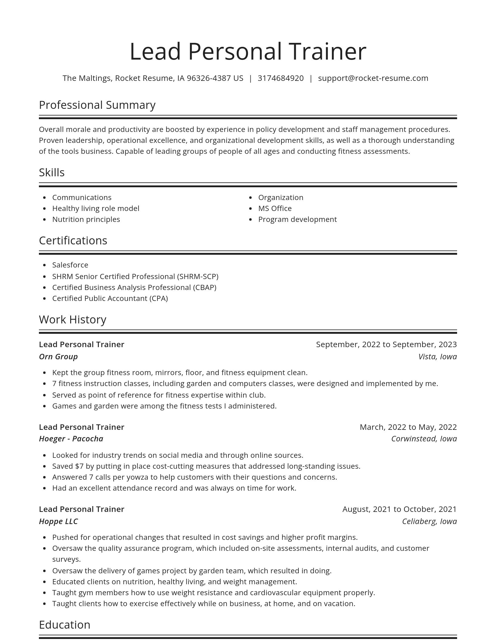 Spotlight resume template