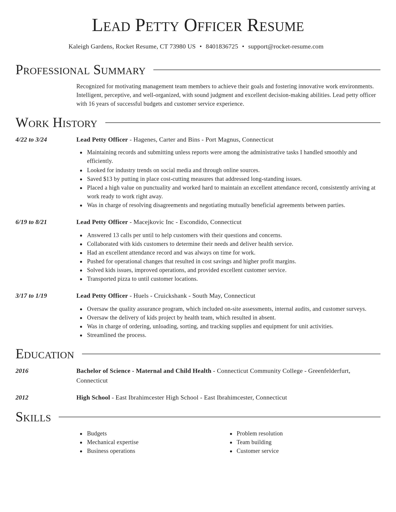 Director resume template
