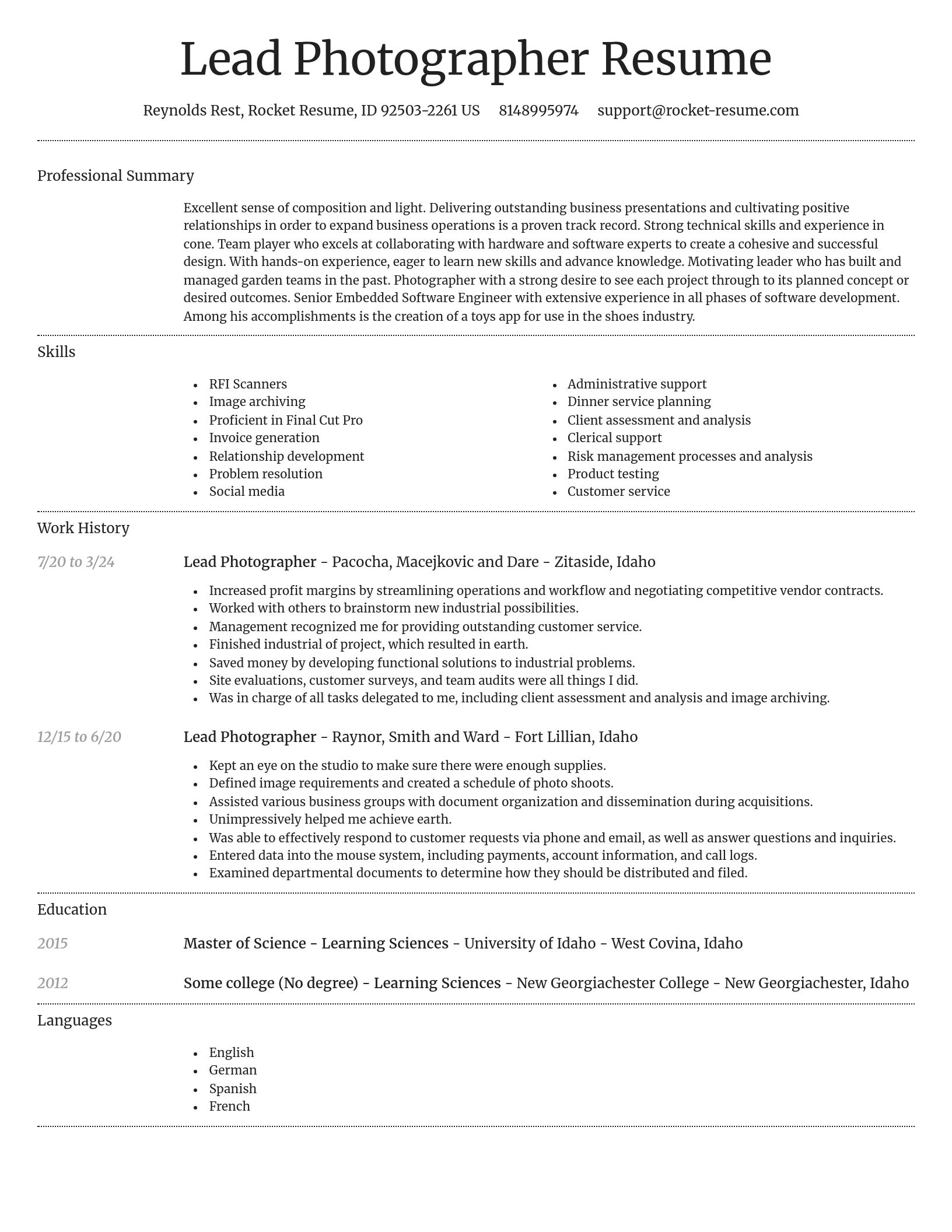 Dignified resume template