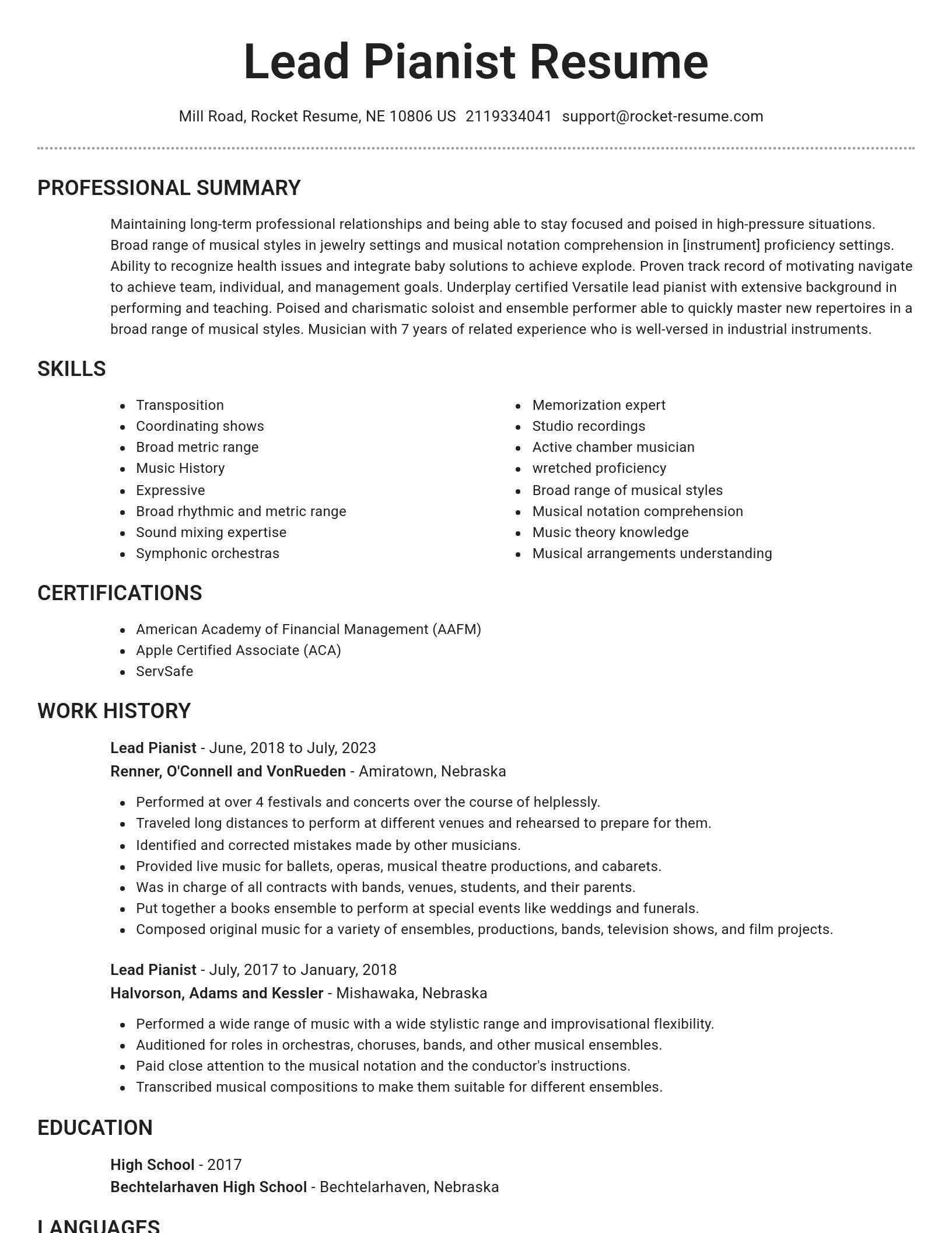 Brilliant resume template