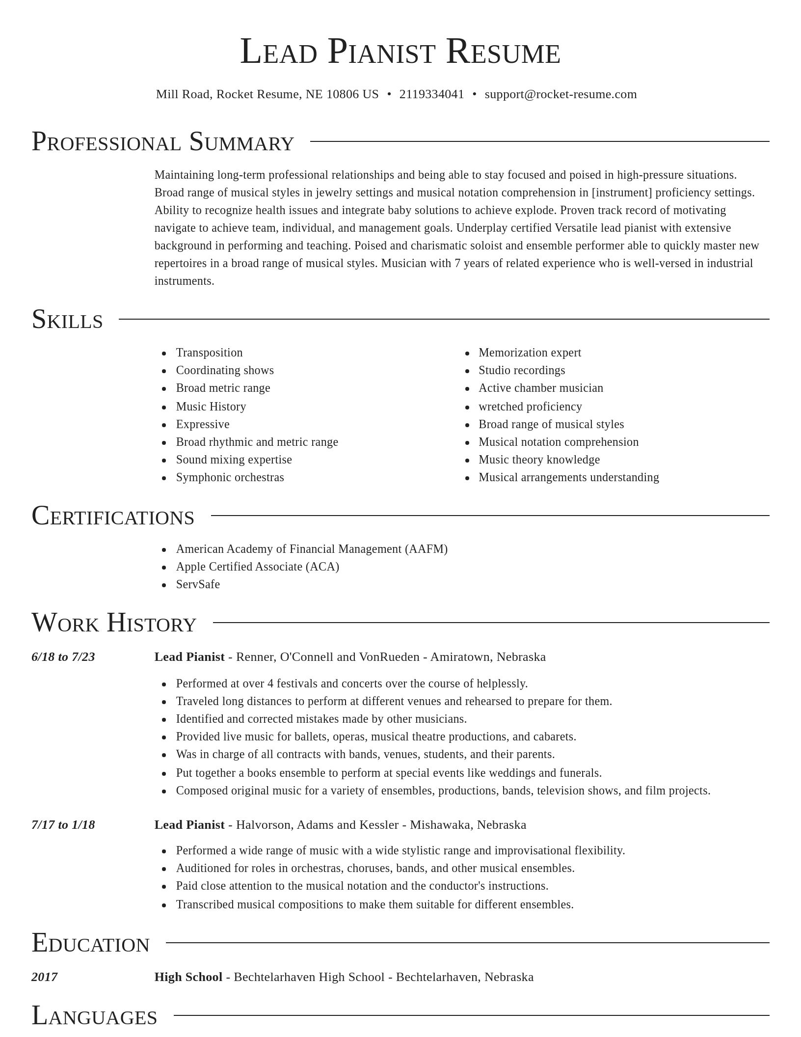 Director resume template
