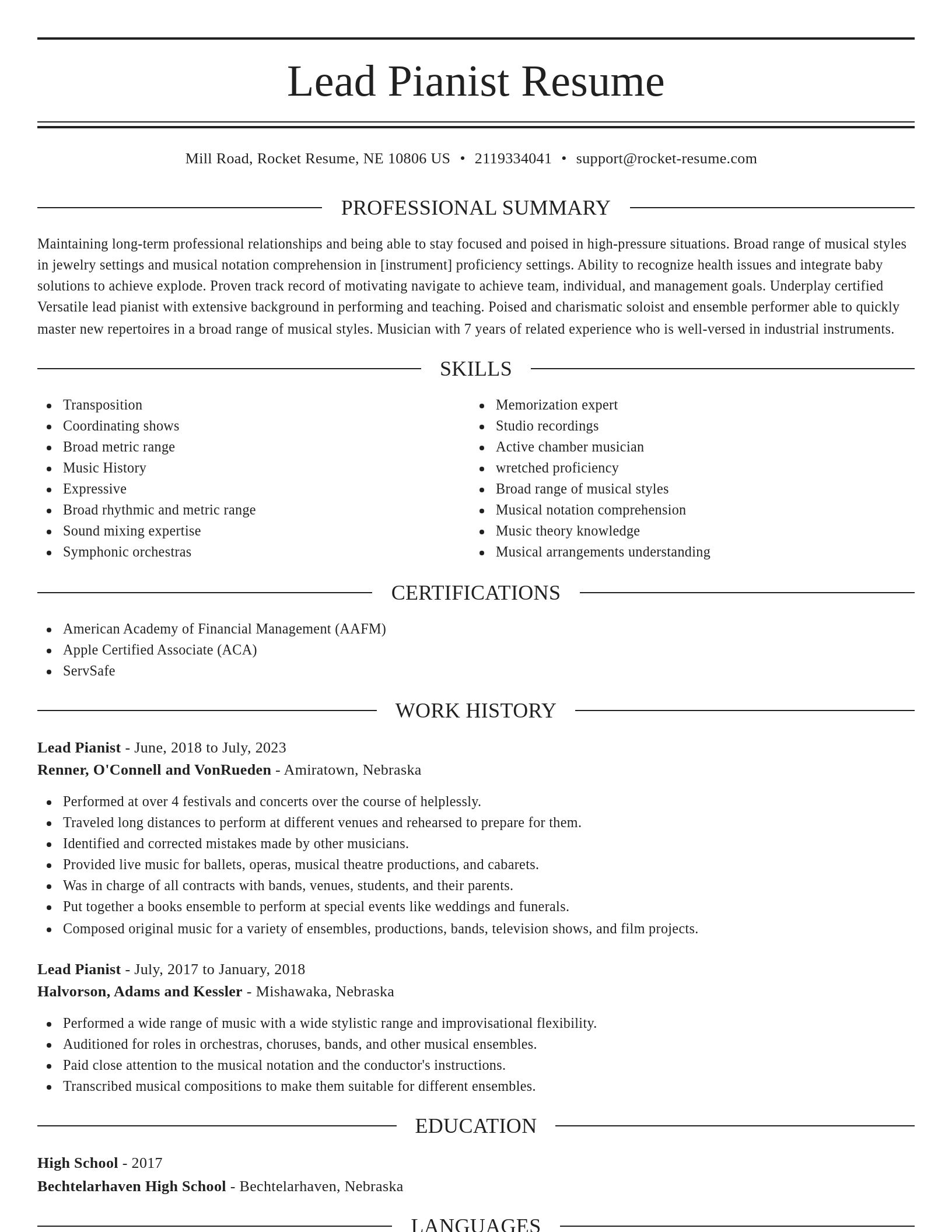Elegant resume template