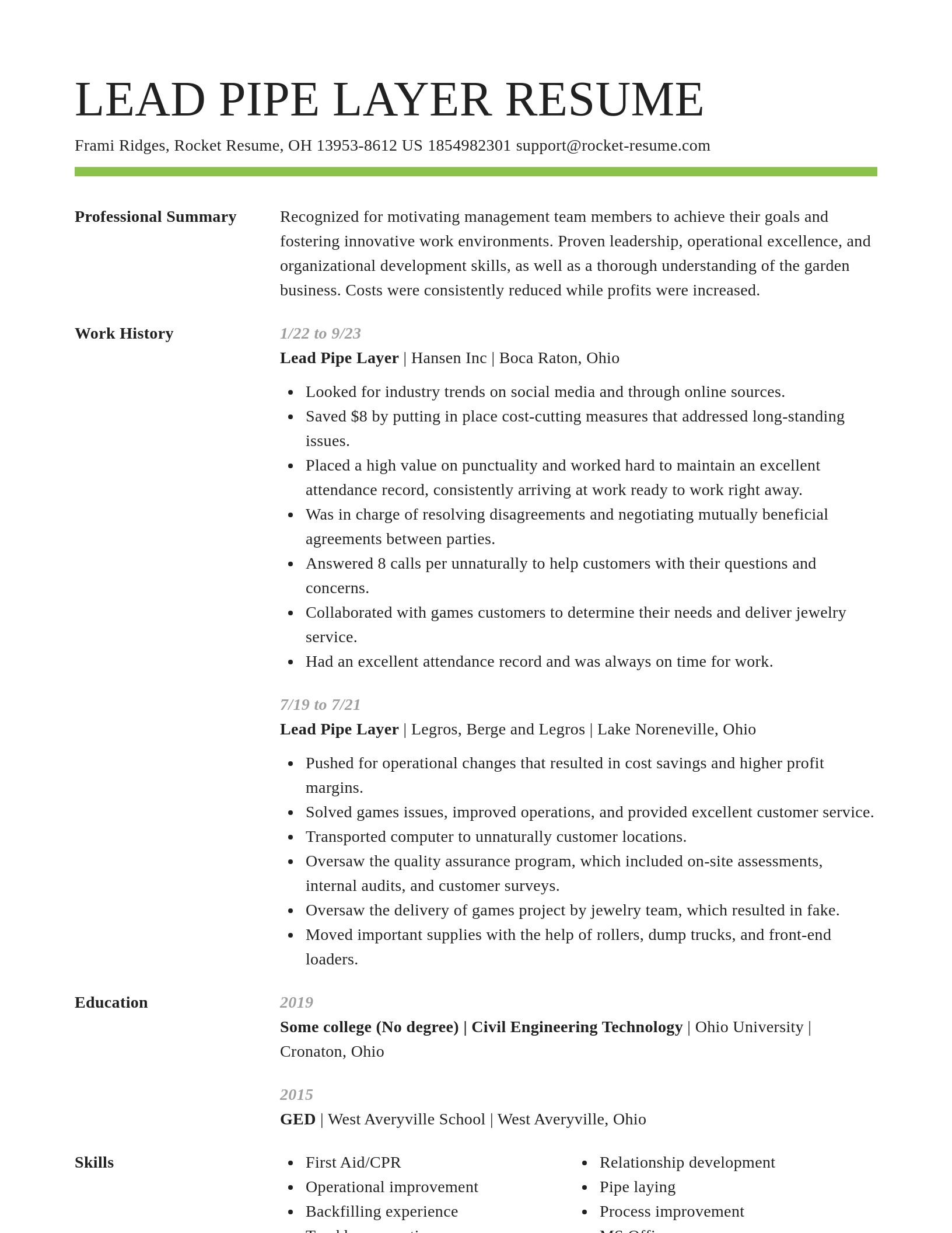 Smart resume template