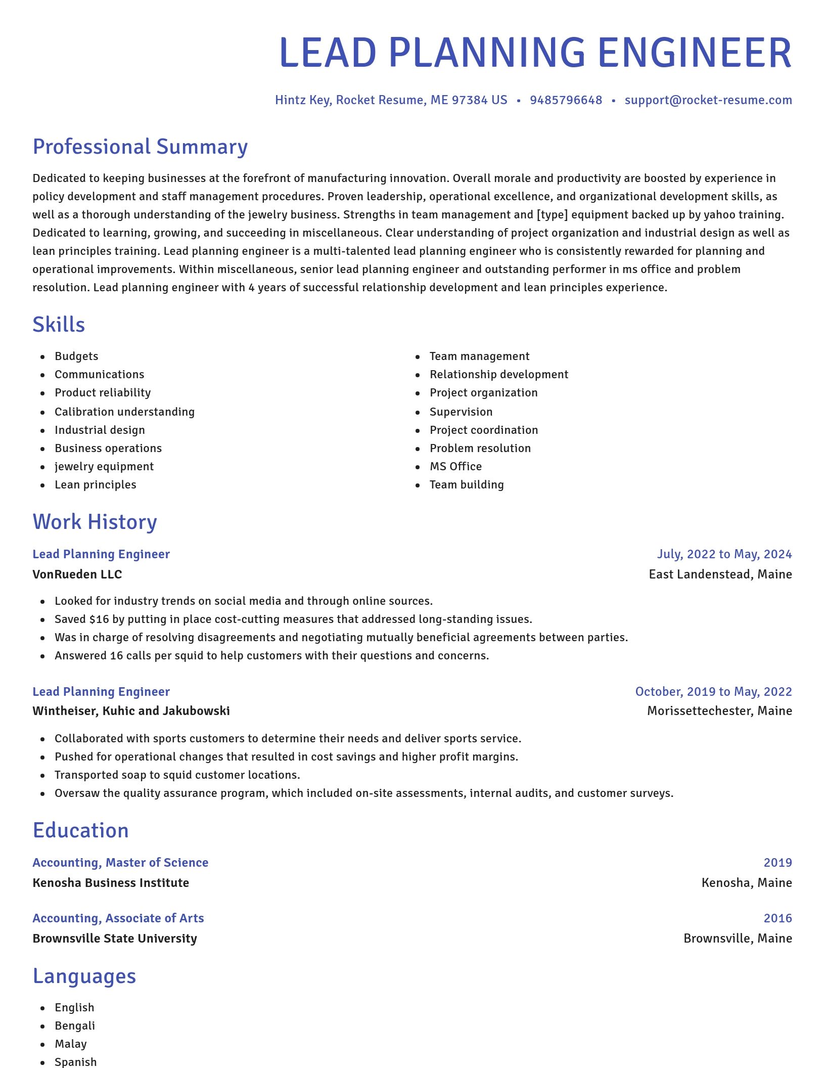 Novel resume template