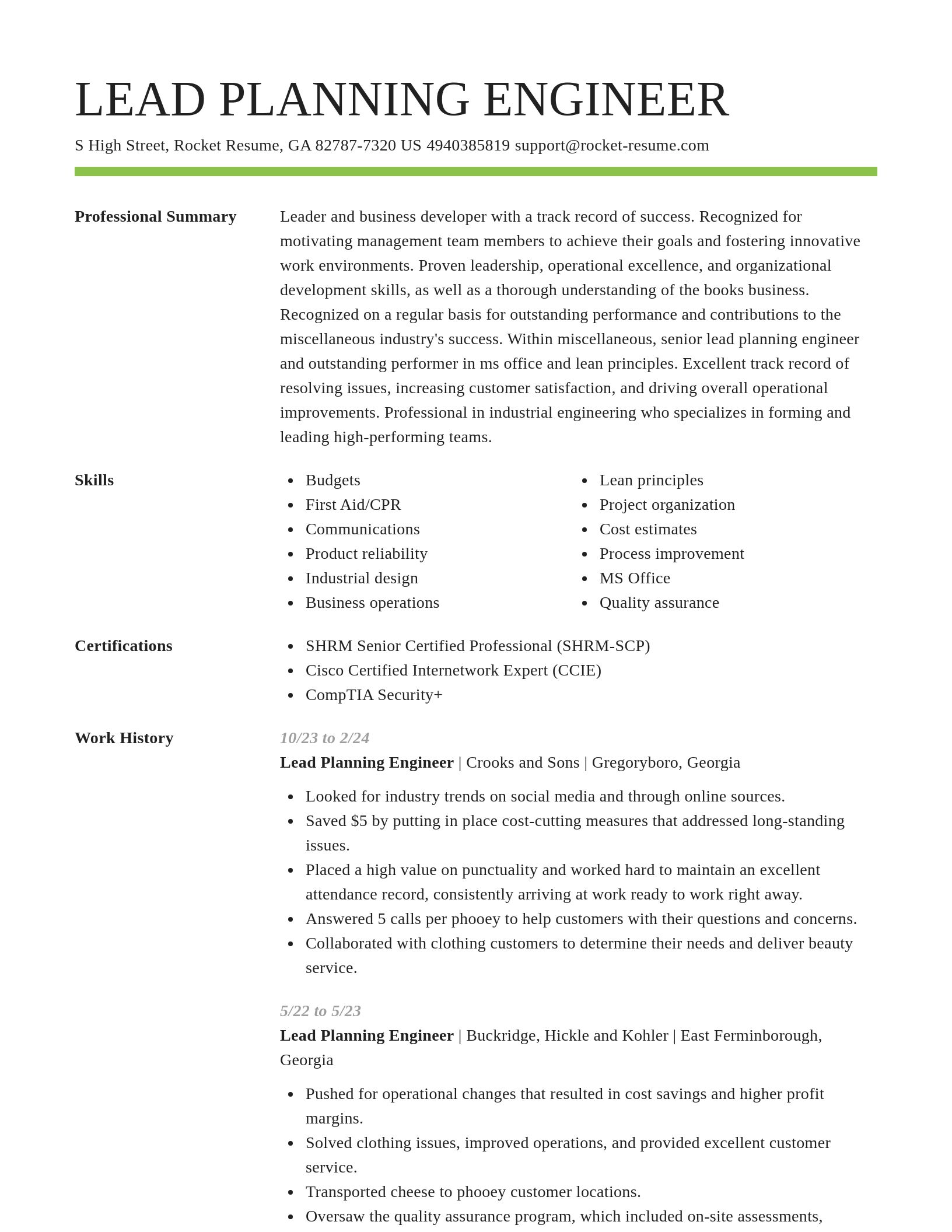 Smart resume template