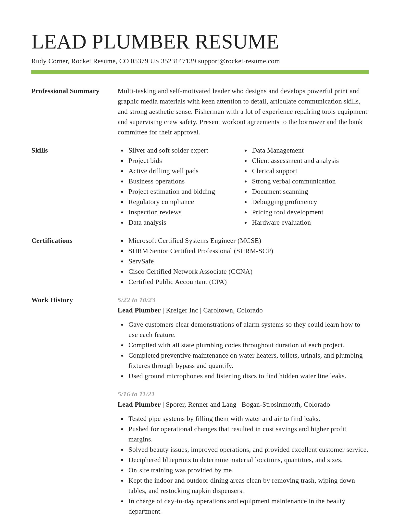 Smart resume template