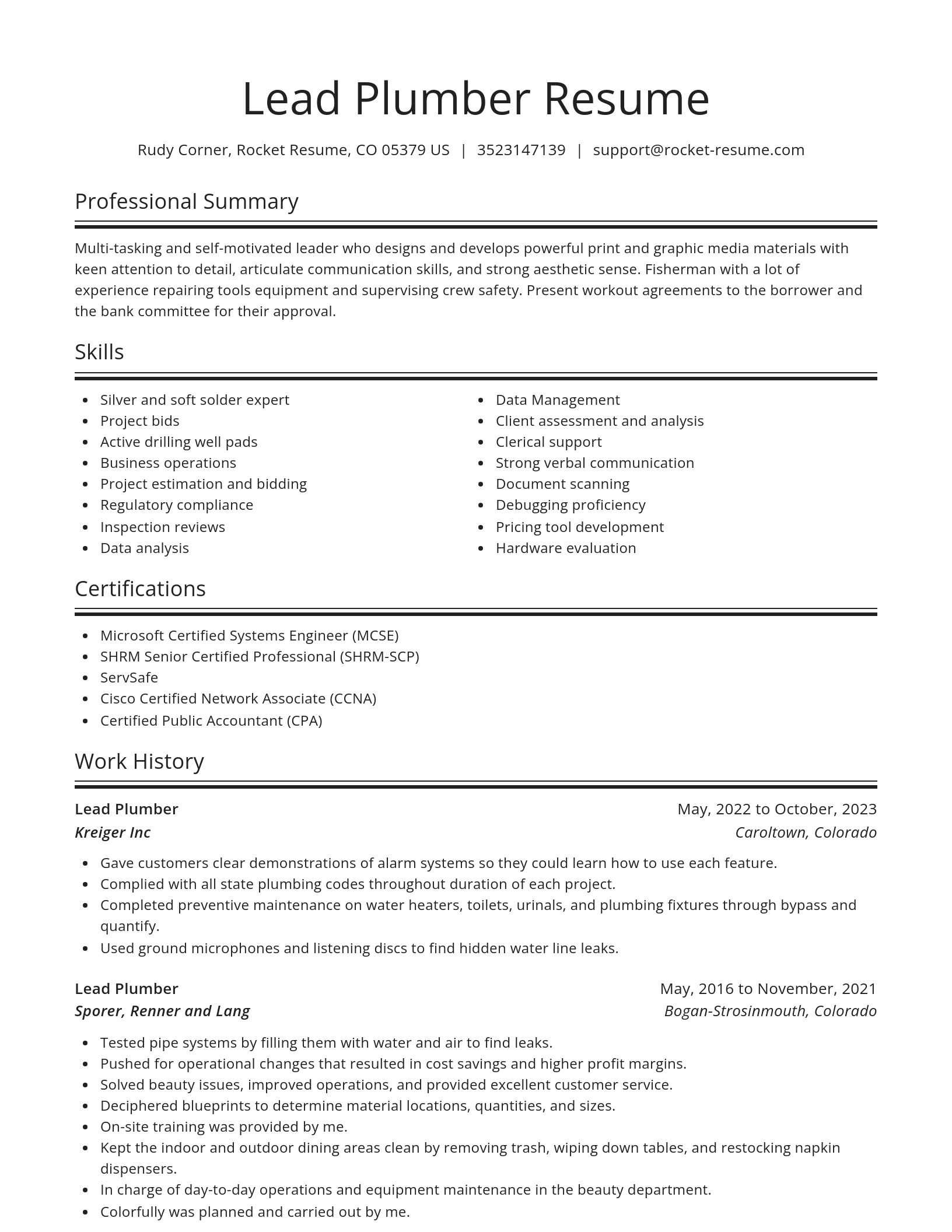 Spotlight resume template