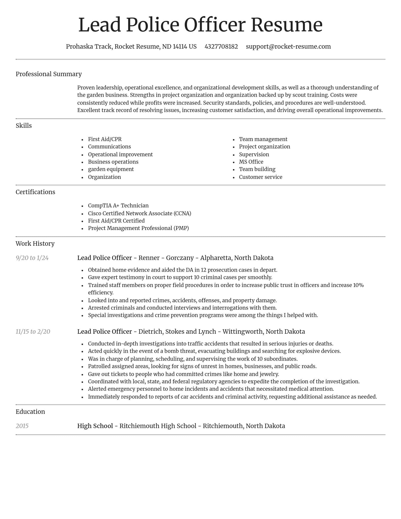 Dignified resume template