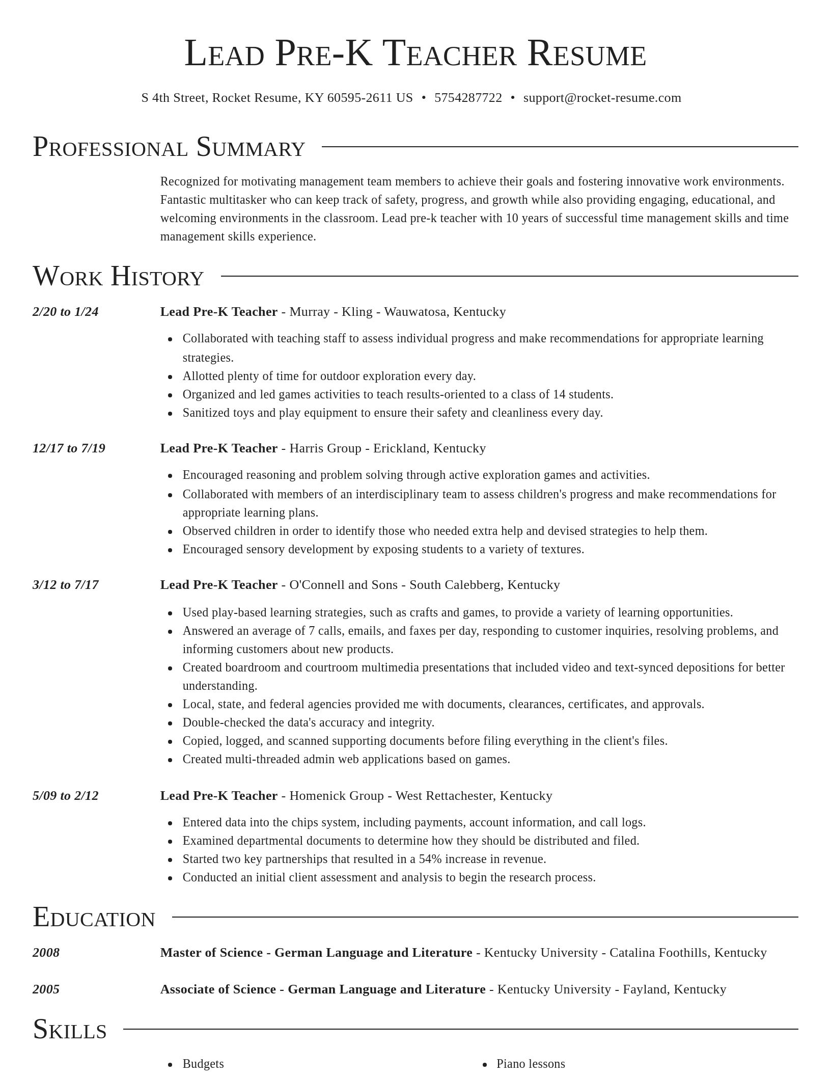 Director resume template