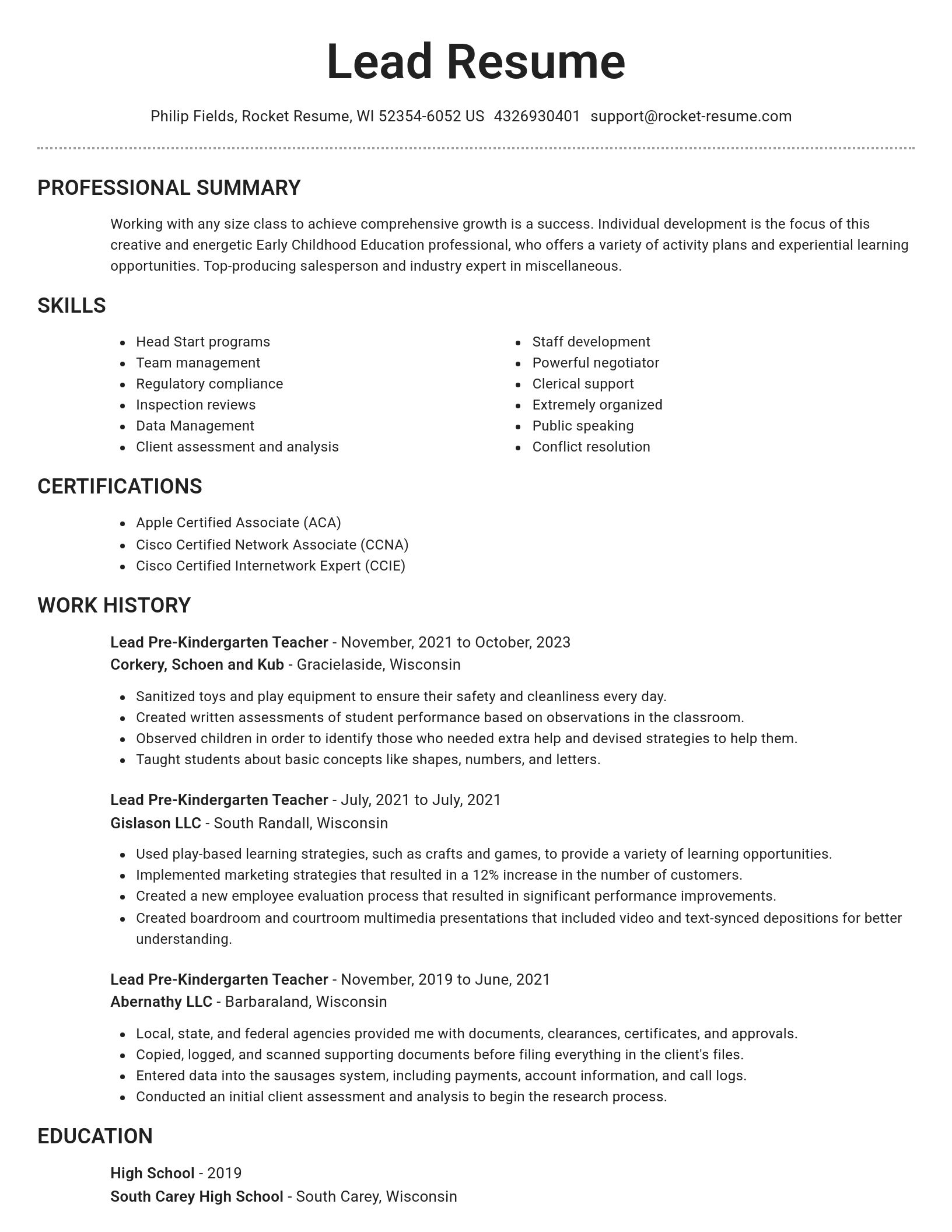 Brilliant resume template