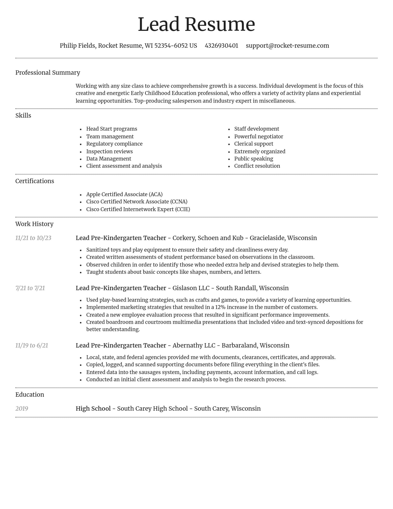 Dignified resume template