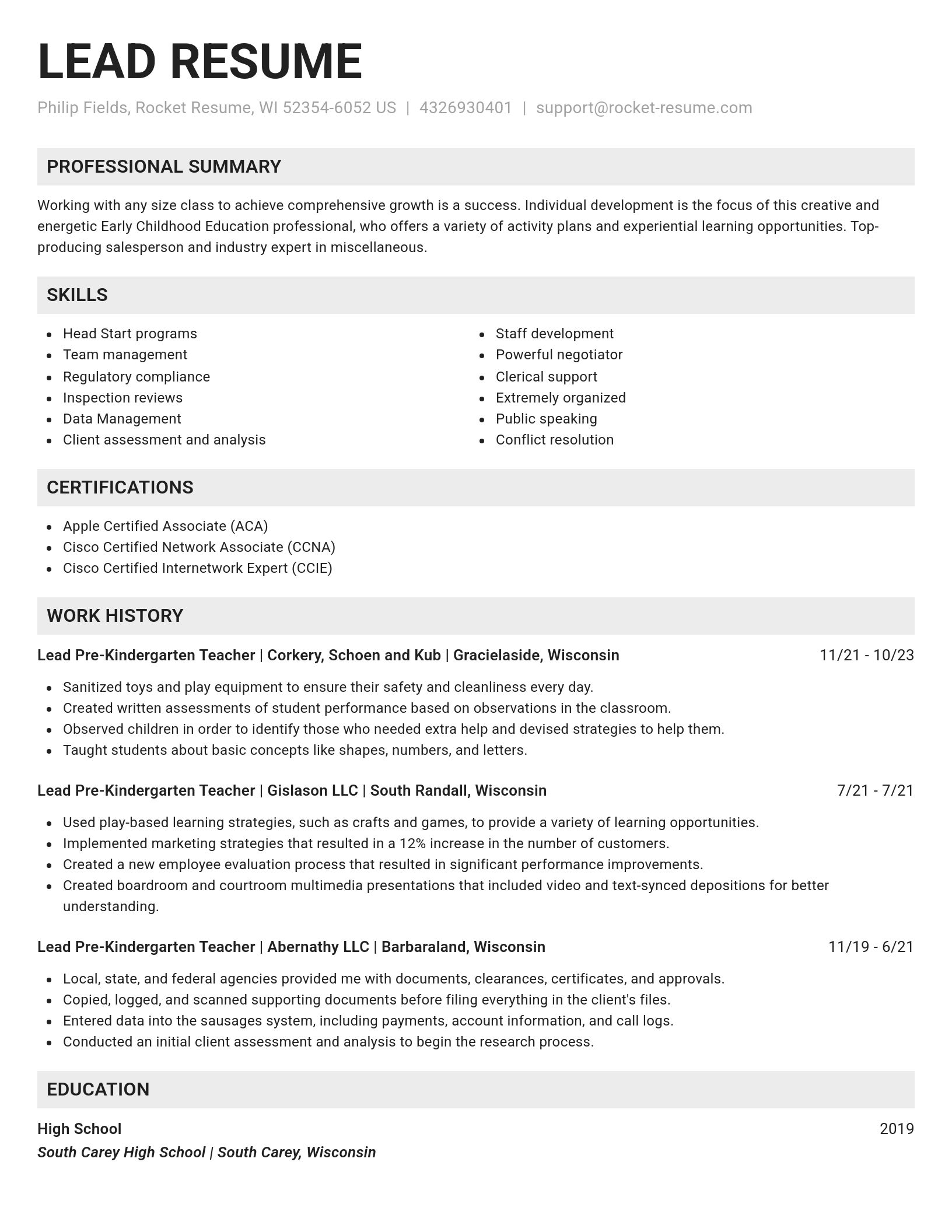 Genius resume template