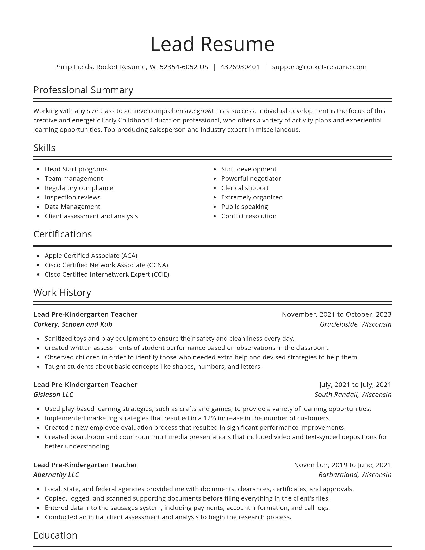 Spotlight resume template