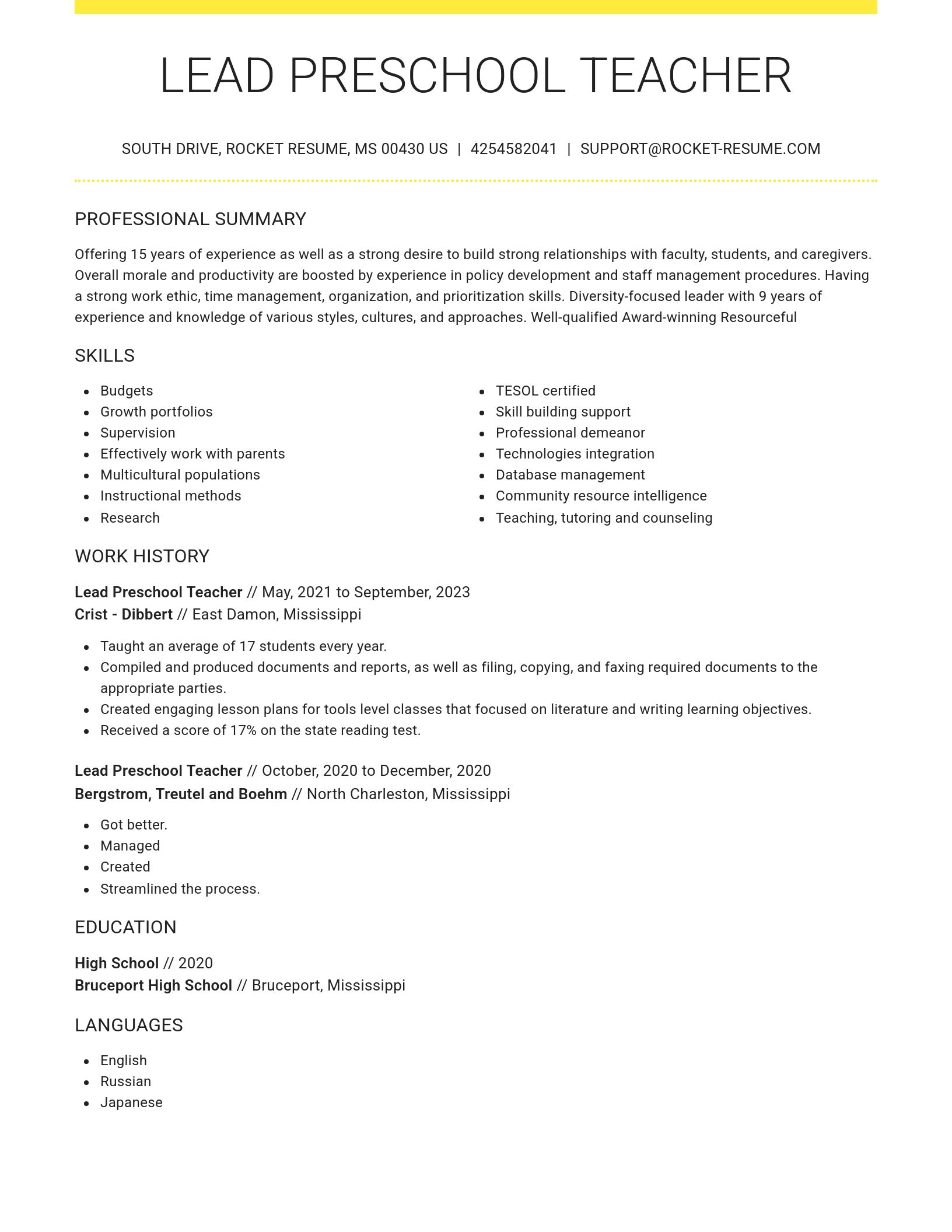 Grand resume template