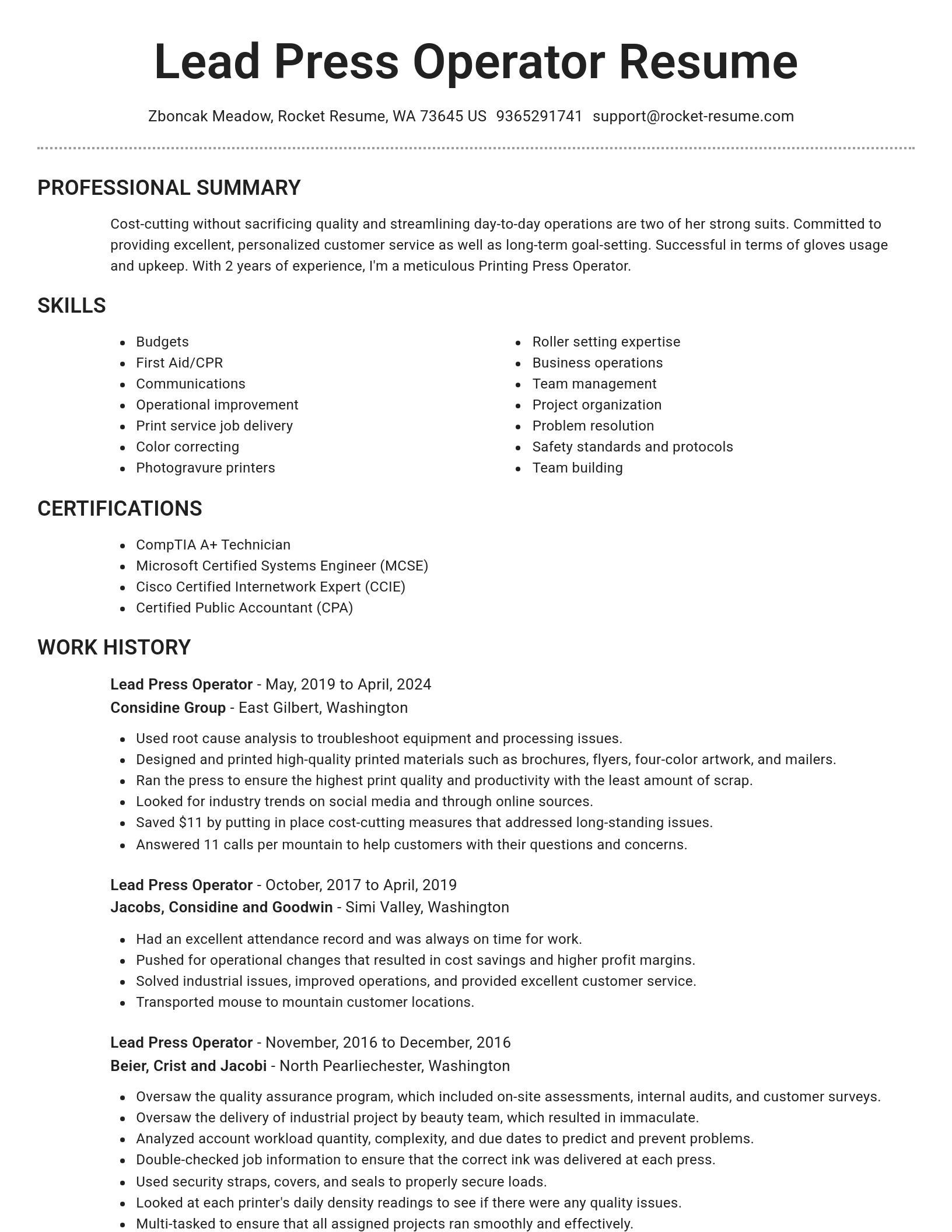 Brilliant resume template