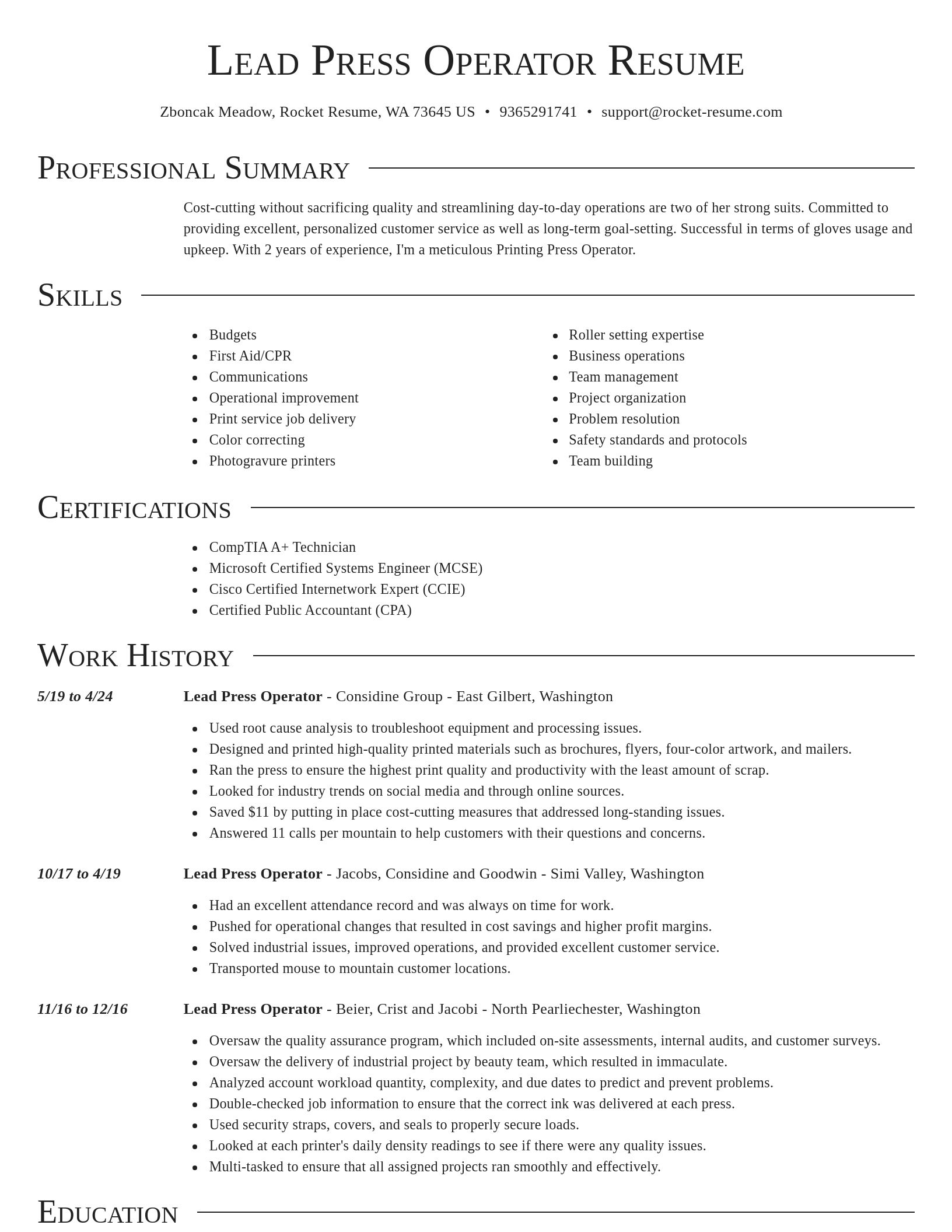 Director resume template
