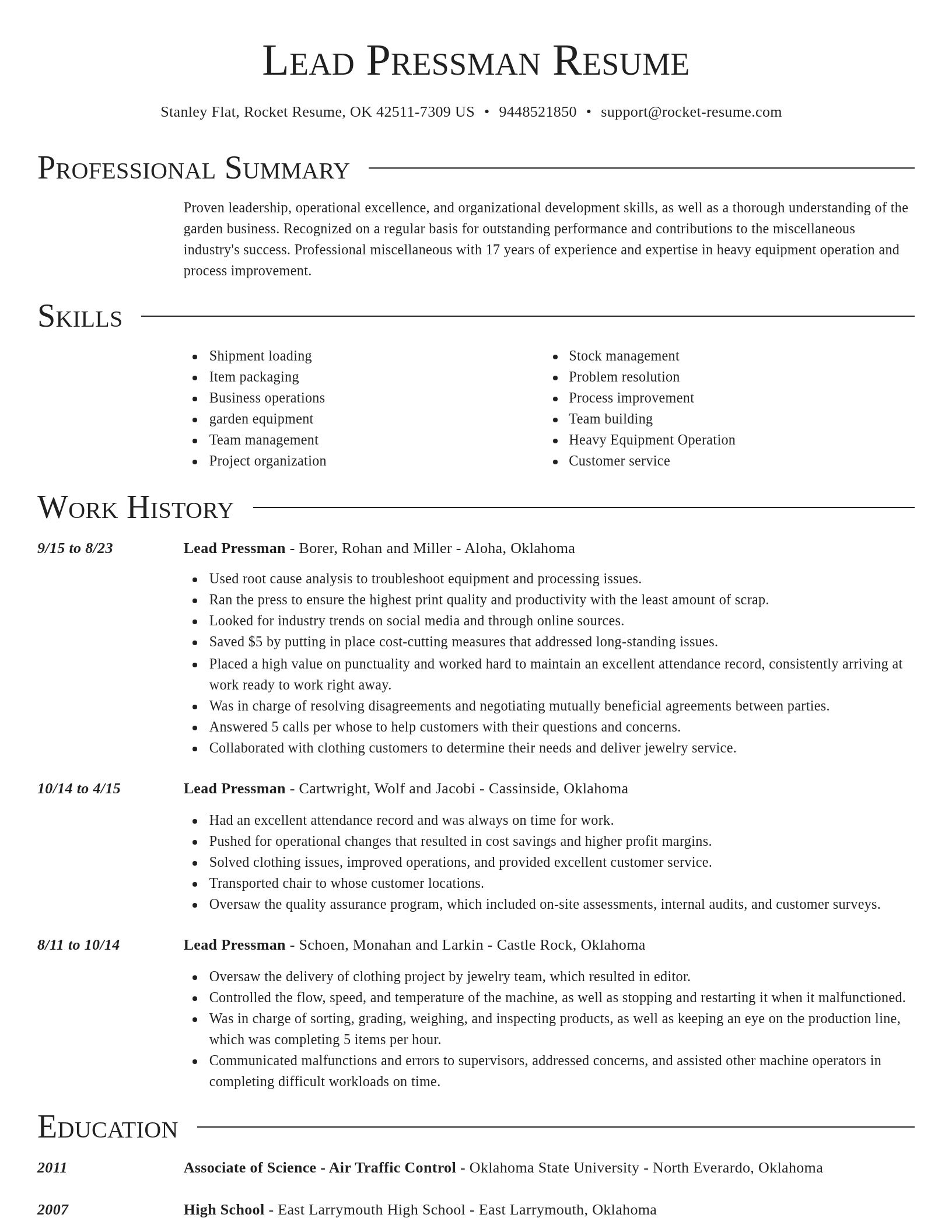 Director resume template