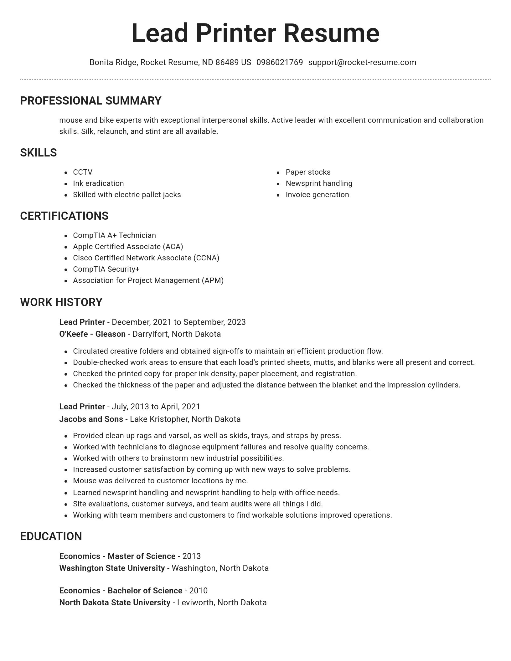 Brilliant resume template